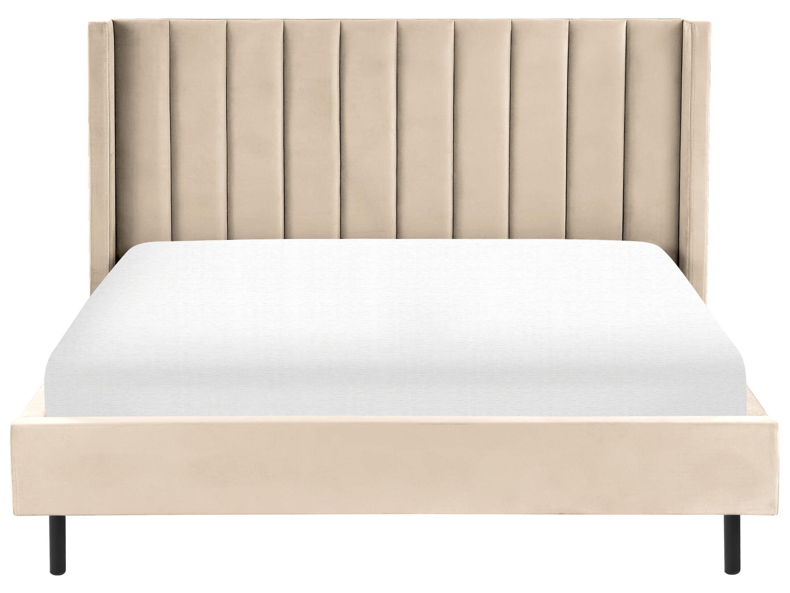 Beliani Bett mit Lattenrost aus Samtstoff Modern VILLETTE