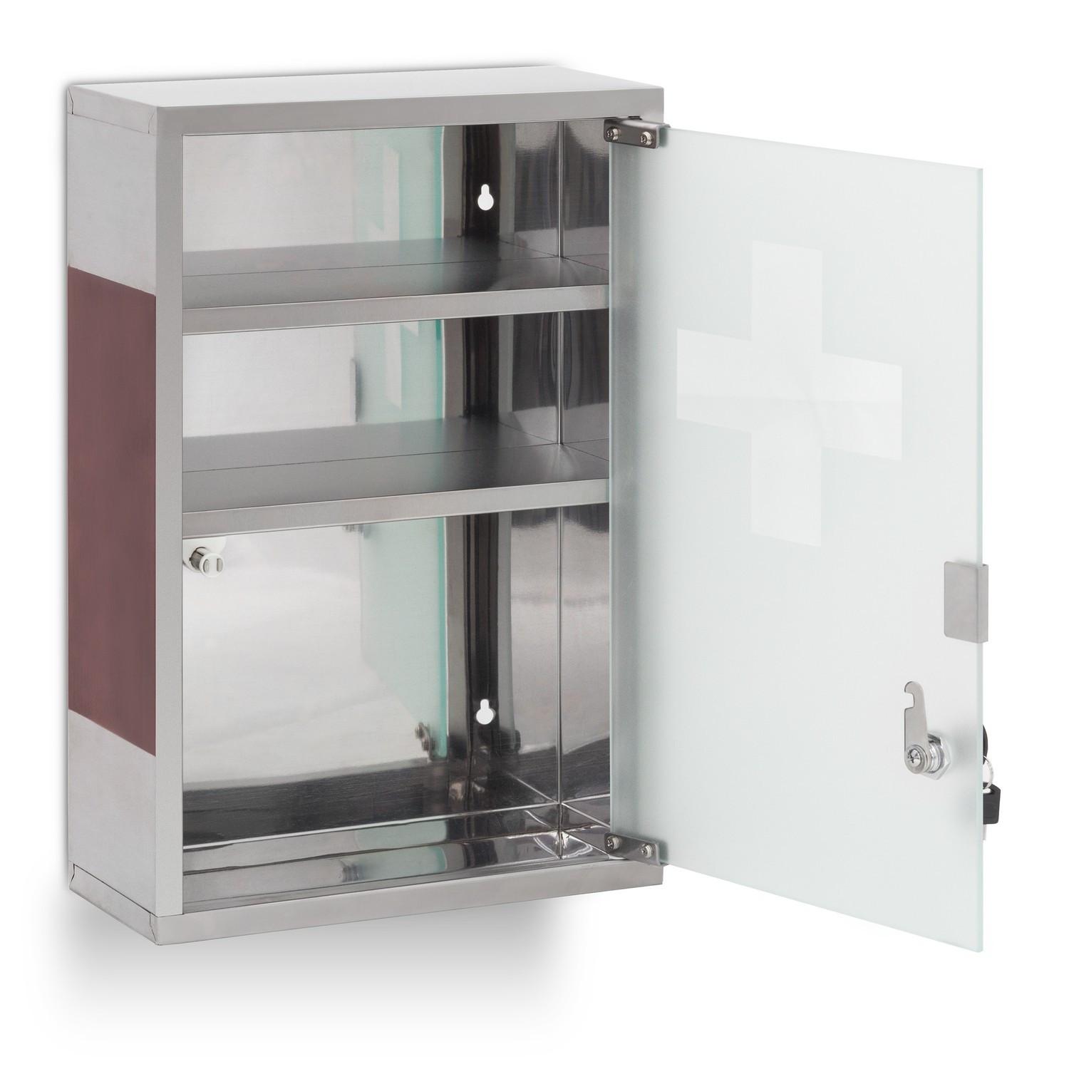 B2X Medikamentenschrank EMERGENCY XL aus Edelstahl