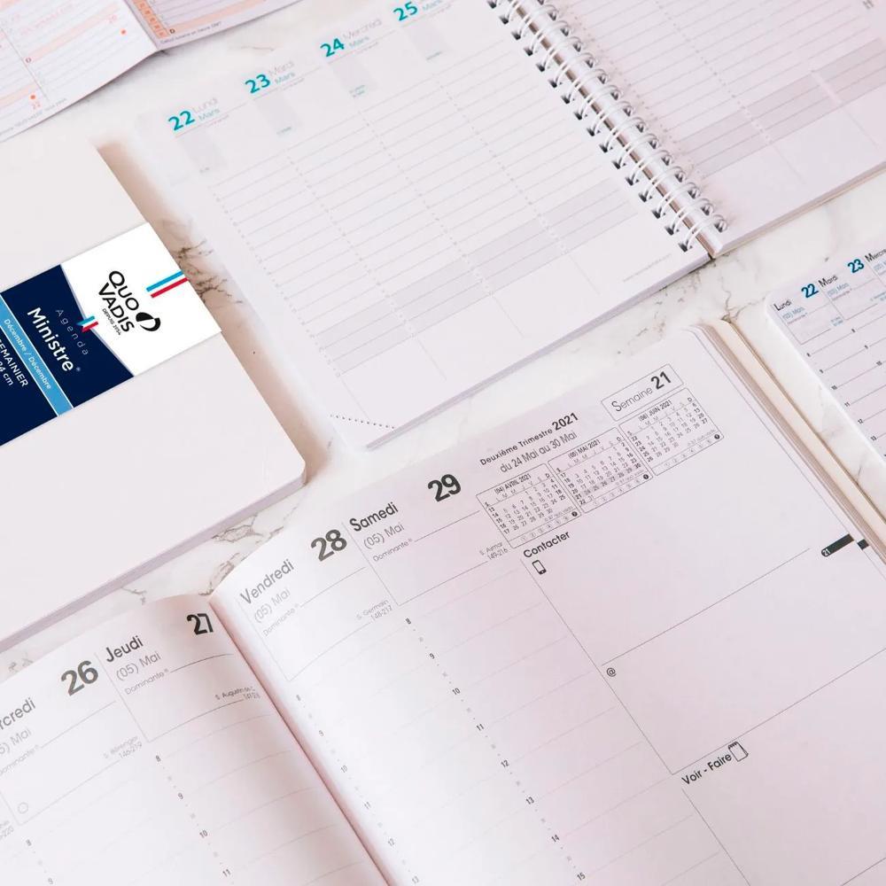 QUO-VADIS Quo Vadis - Einlagen Terminkalender - 2025 - Executif - Die Woche Planning - Französisch - Dez/Dez - 16x16 cm - Clairefontaine-Papier Weiß - Hergestellt in Frankreich