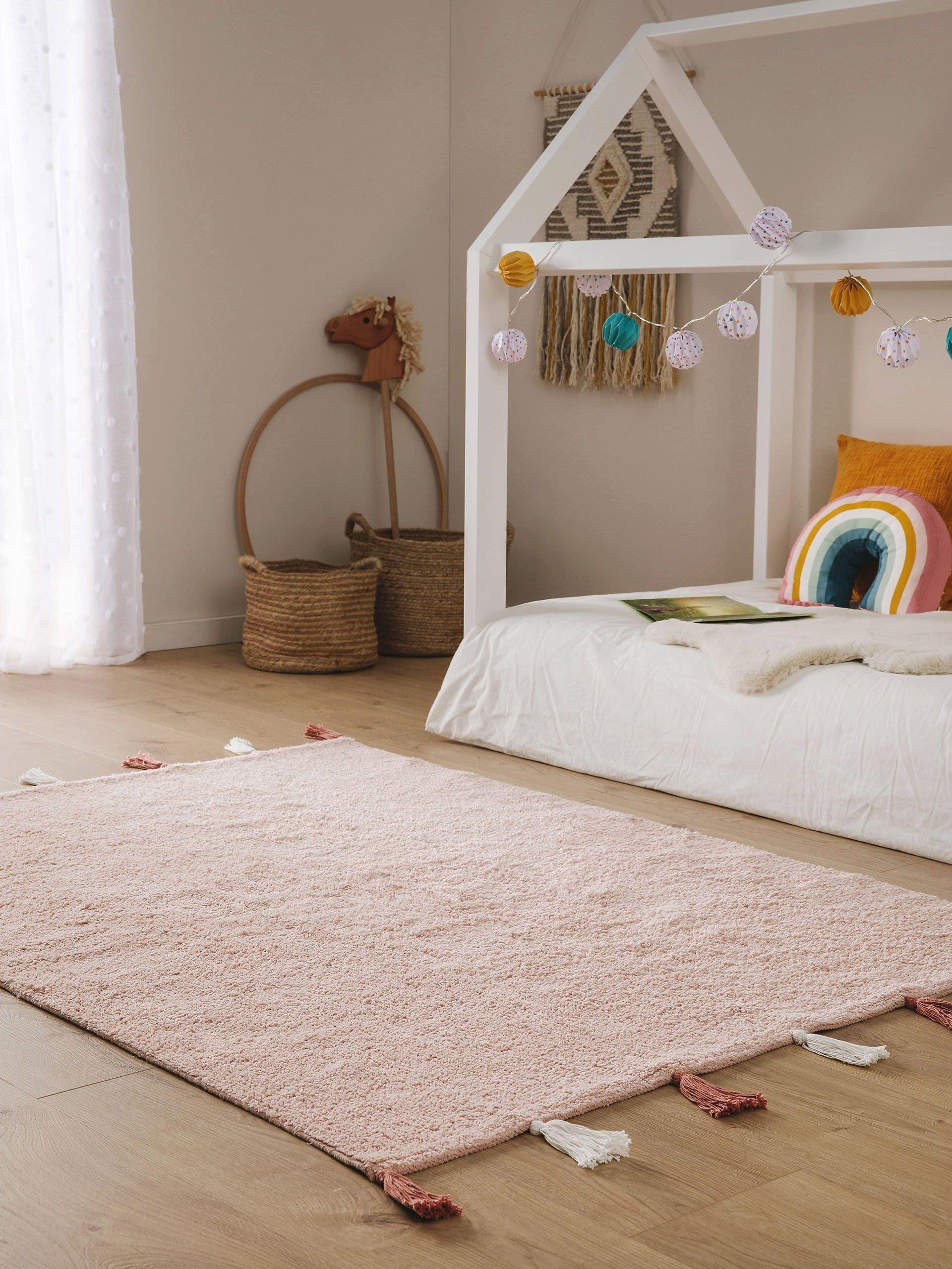 Benuta Waschbarer Kinderteppich Malu Rosa