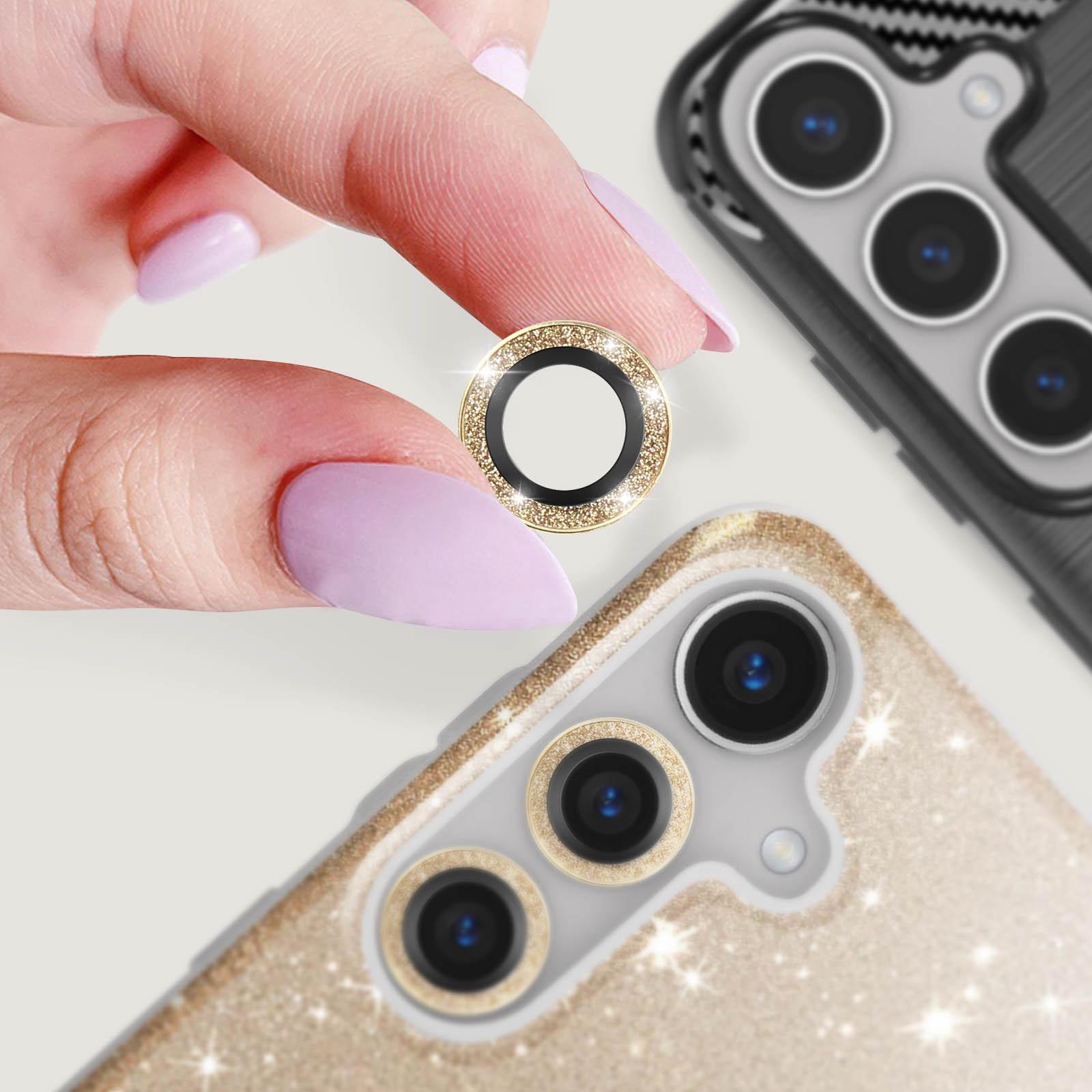 Avizar Kameraschutz Galaxy S24 Glitter Gold