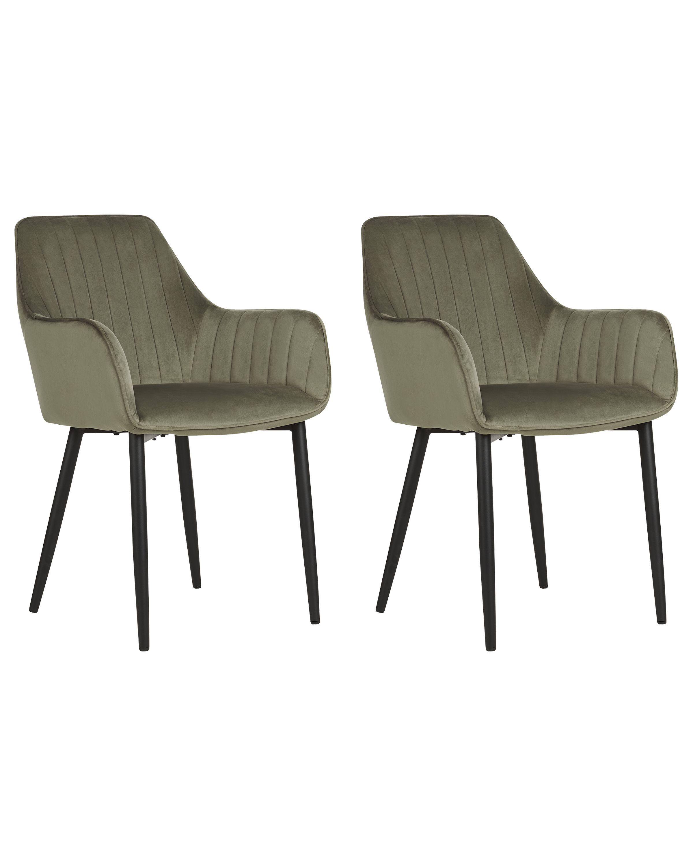 Beliani Esszimmerstuhl 2er Set aus Samtstoff Glamourös WELLSTON