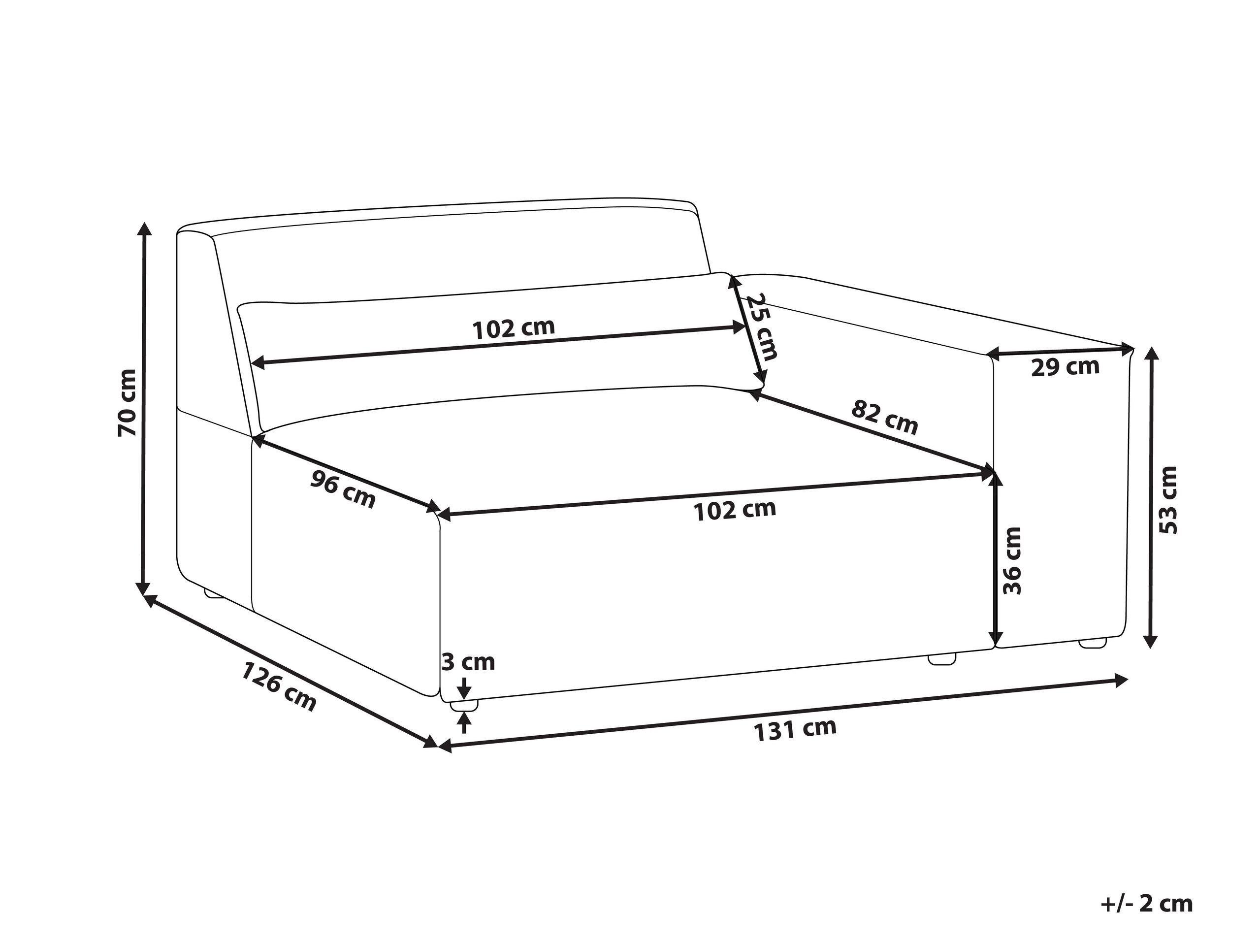 Beliani Eckmodul aus Polyester Modern HELLNAR