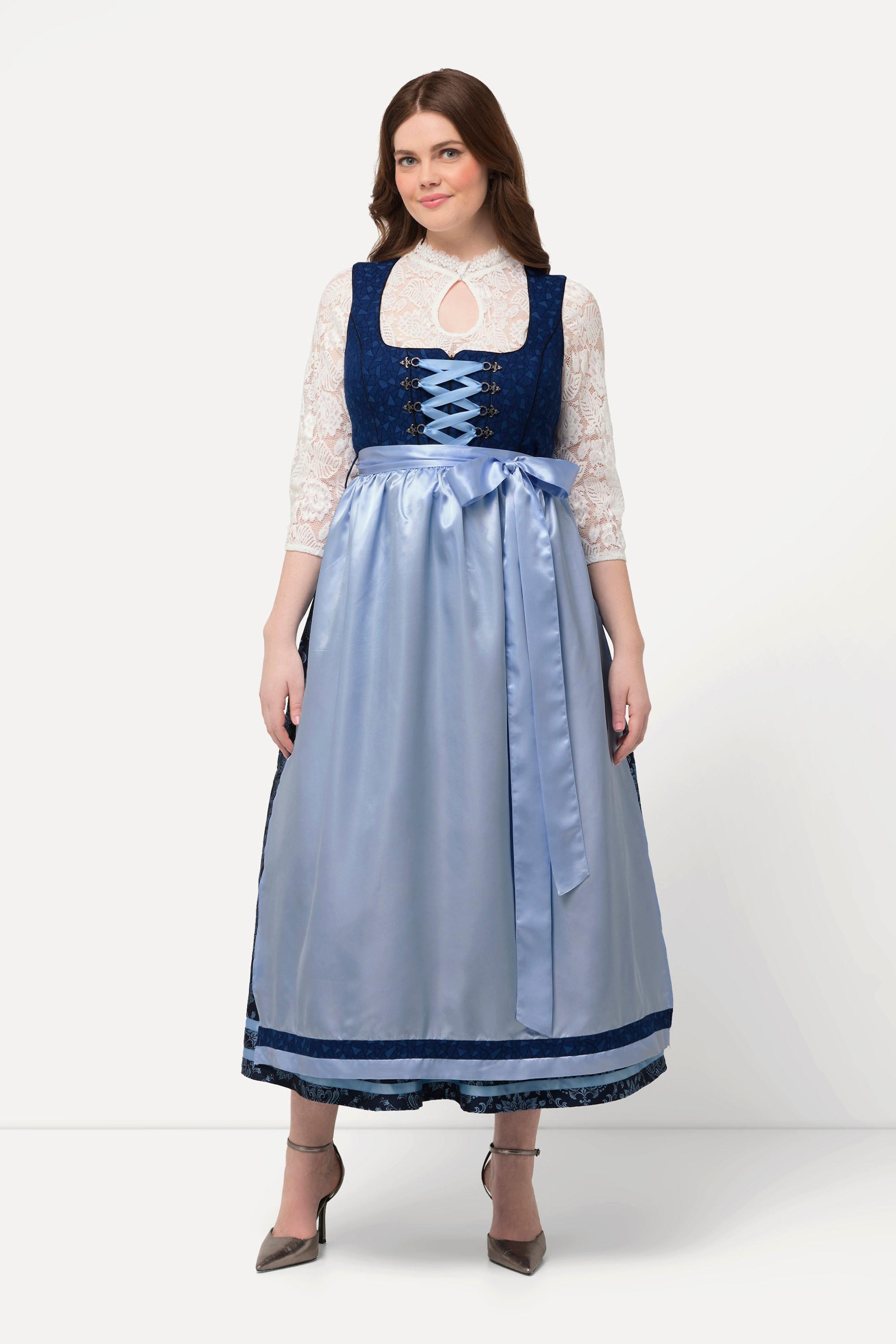 Ulla Popken Dirndl Reißverschluss Carree-Ausschnitt