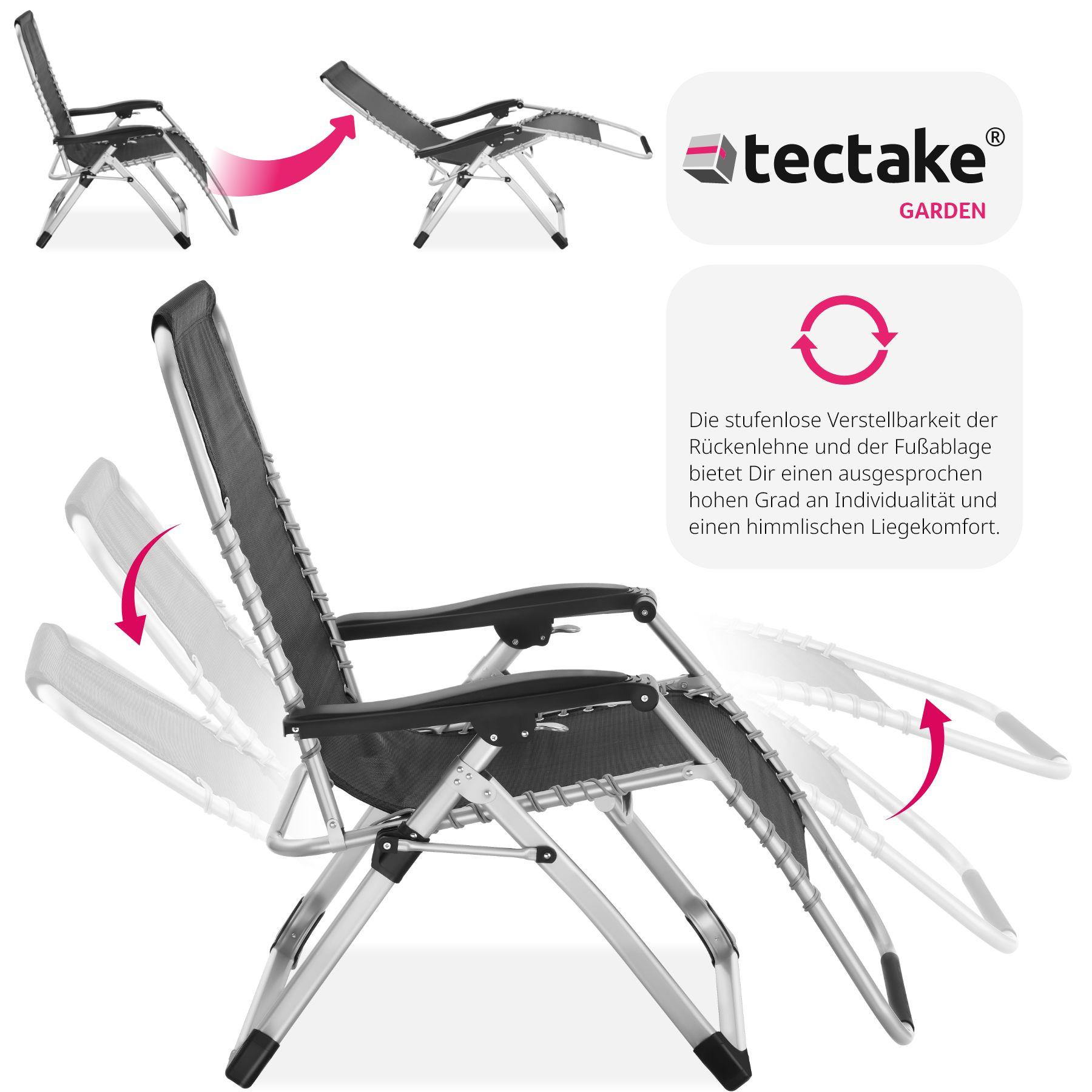 Tectake Sonnenliege Cloud klappbar, stufenlos verstellbar