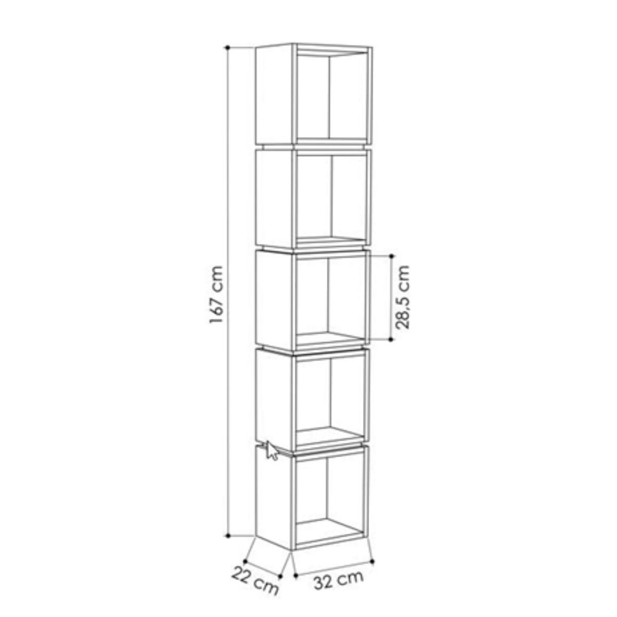 Calicosy Regal 5 Fächer H167 cm - Lofty