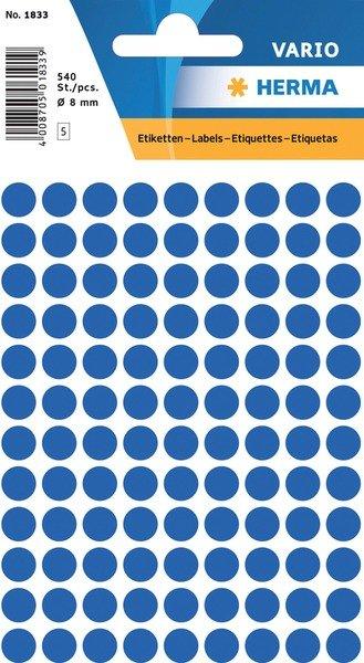 HERMA HERMA Etiketten rund 8mm 1833 dunkelblau 540 Stück