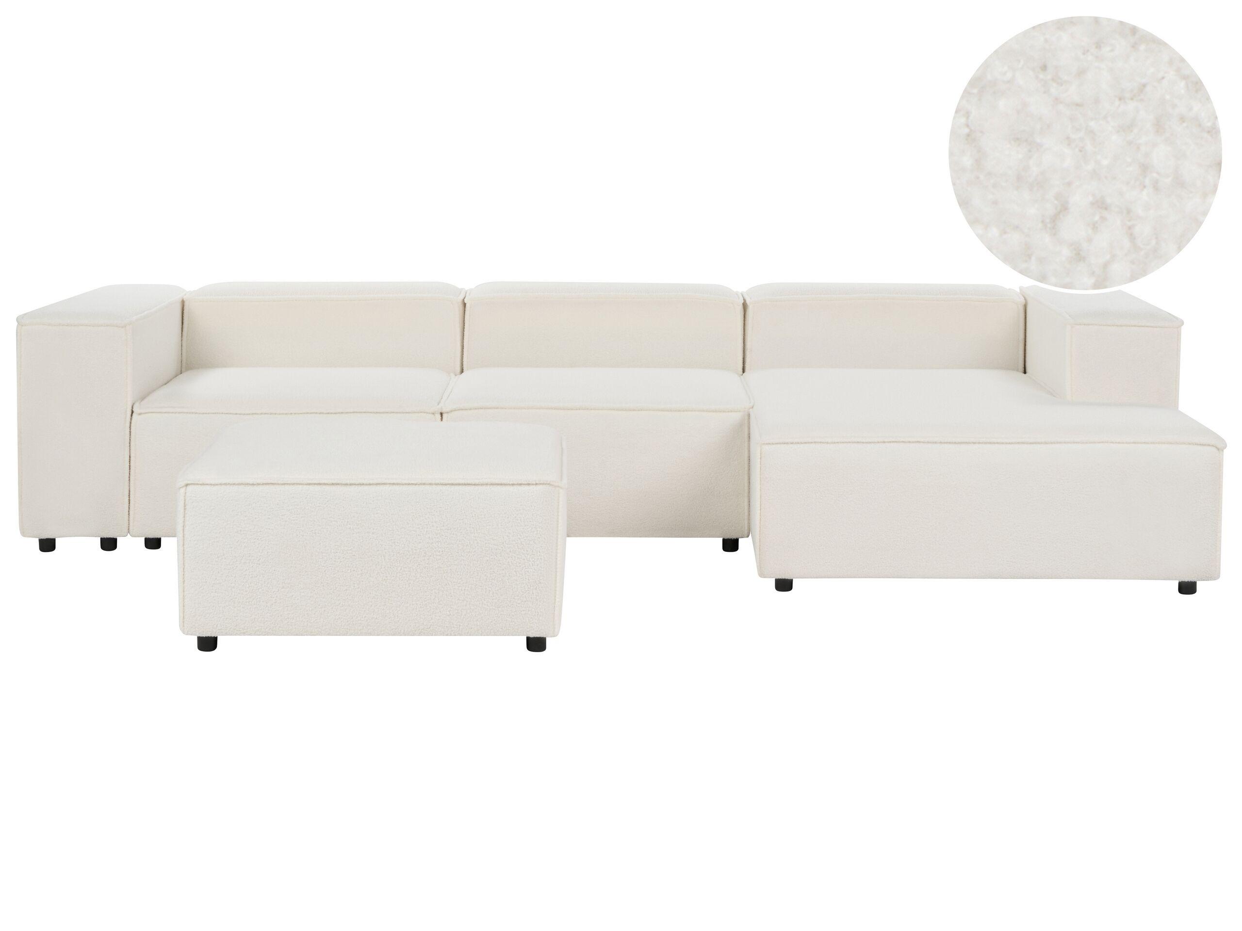 Beliani Sofa mit Ottomane aus Bouclé Modern APRICA