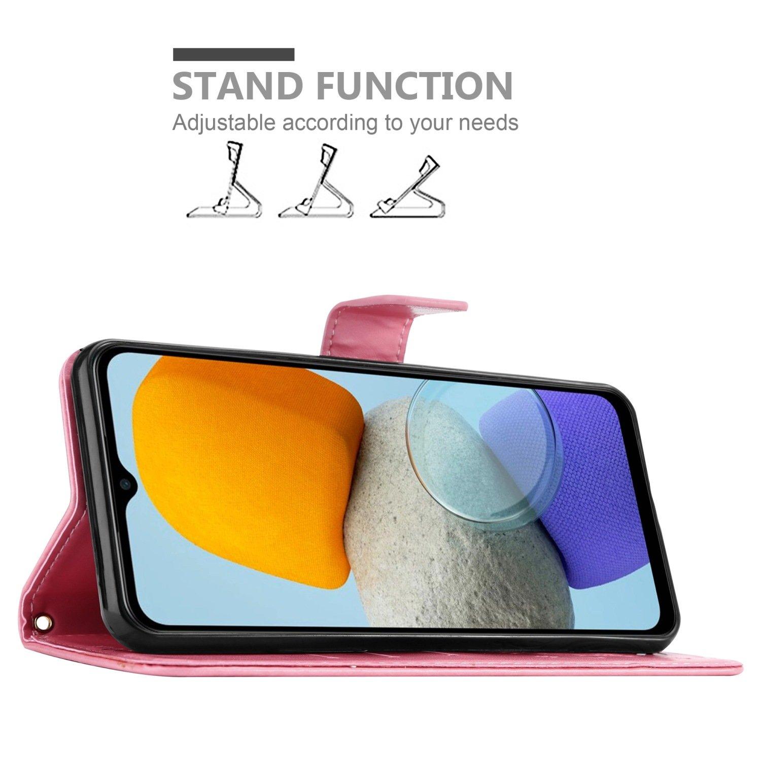 Cadorabo Hülle für Samsung Galaxy M23 5G Blumen Design Magnetverschluss