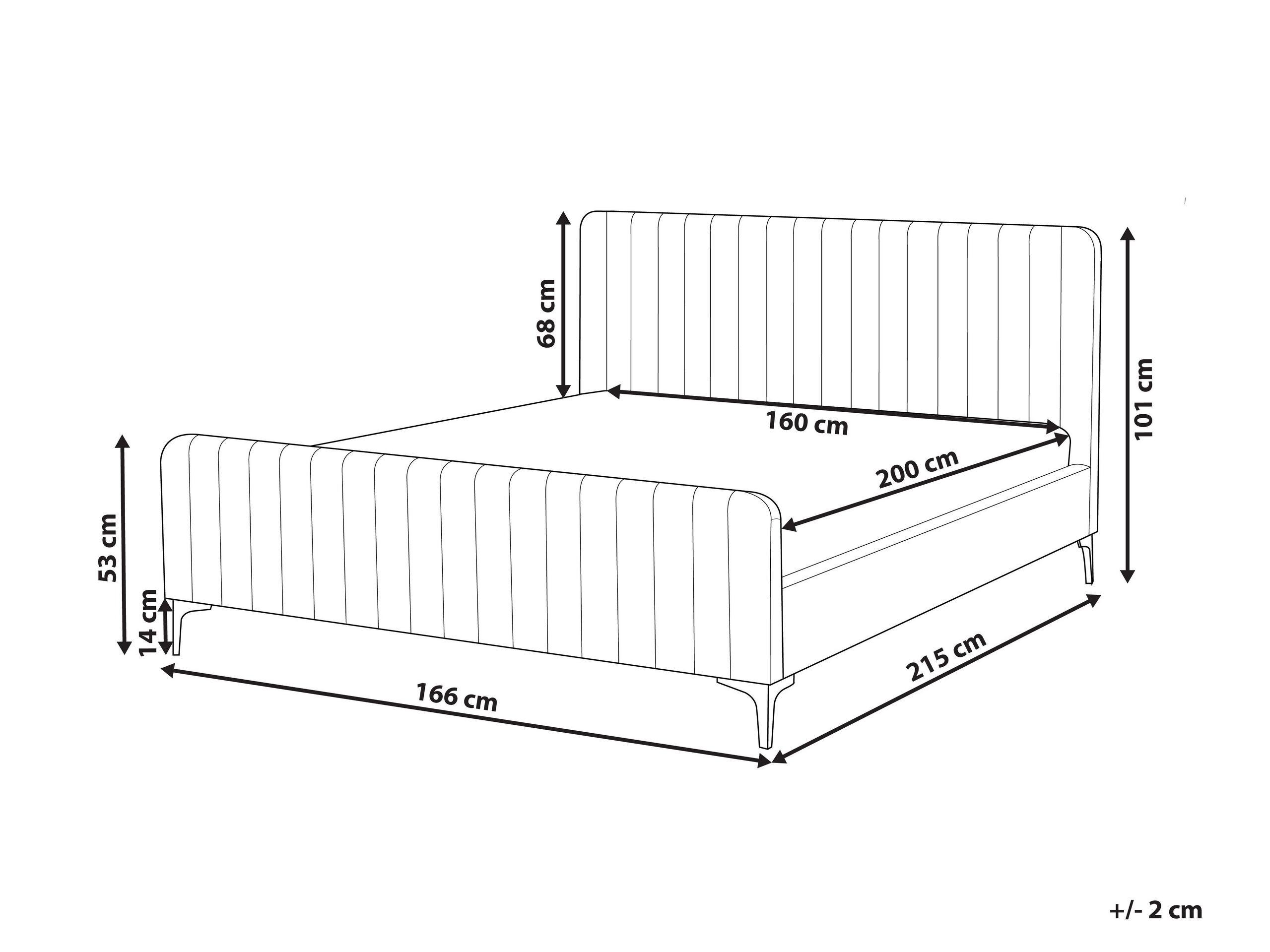 Beliani Bett mit Lattenrost aus Samtstoff Modern LUNAN