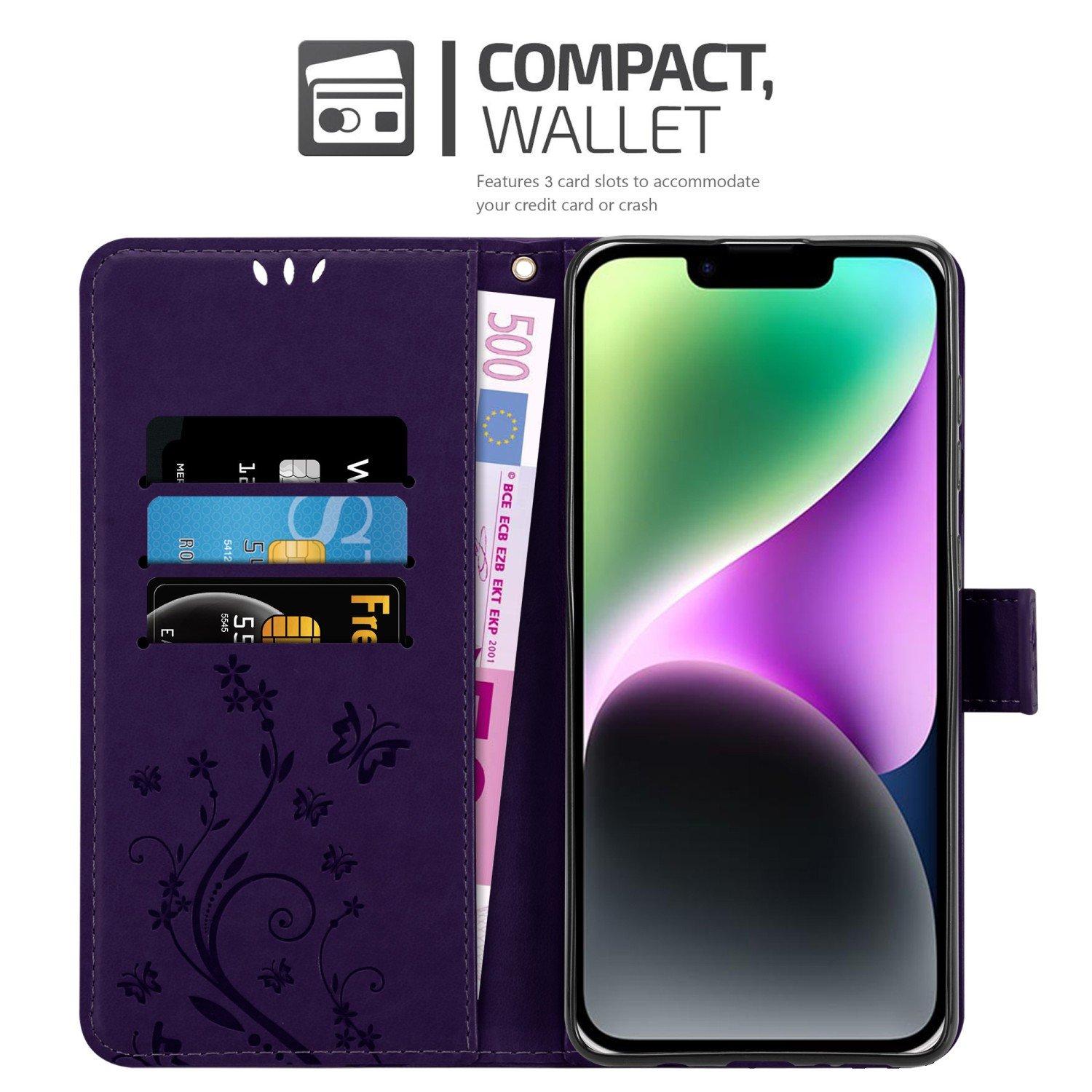 Cadorabo Hülle für Apple iPhone 14 PLUS Blumen Design Magnetverschluss
