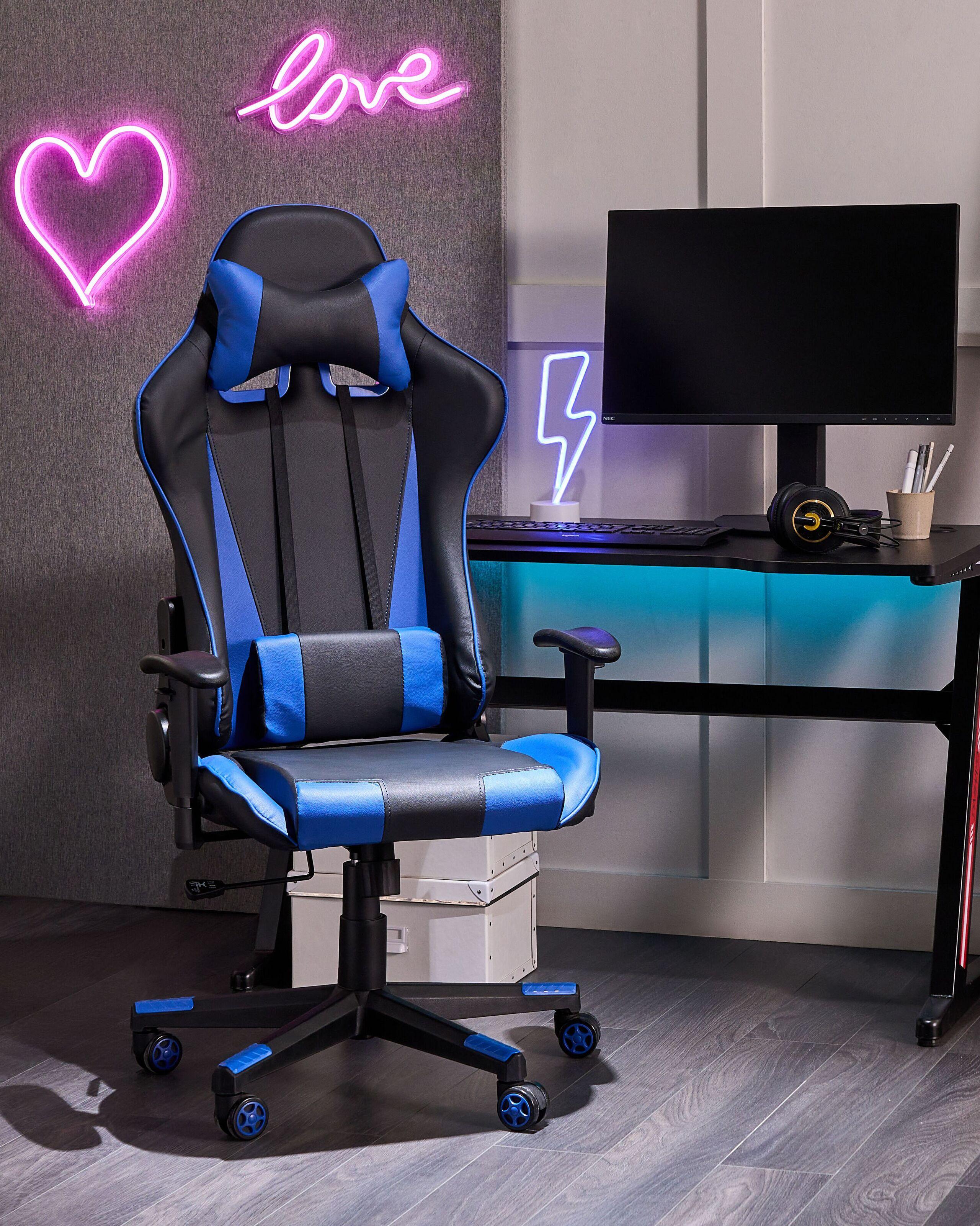 Beliani Bürostuhl aus Kunstleder Retro GAMER