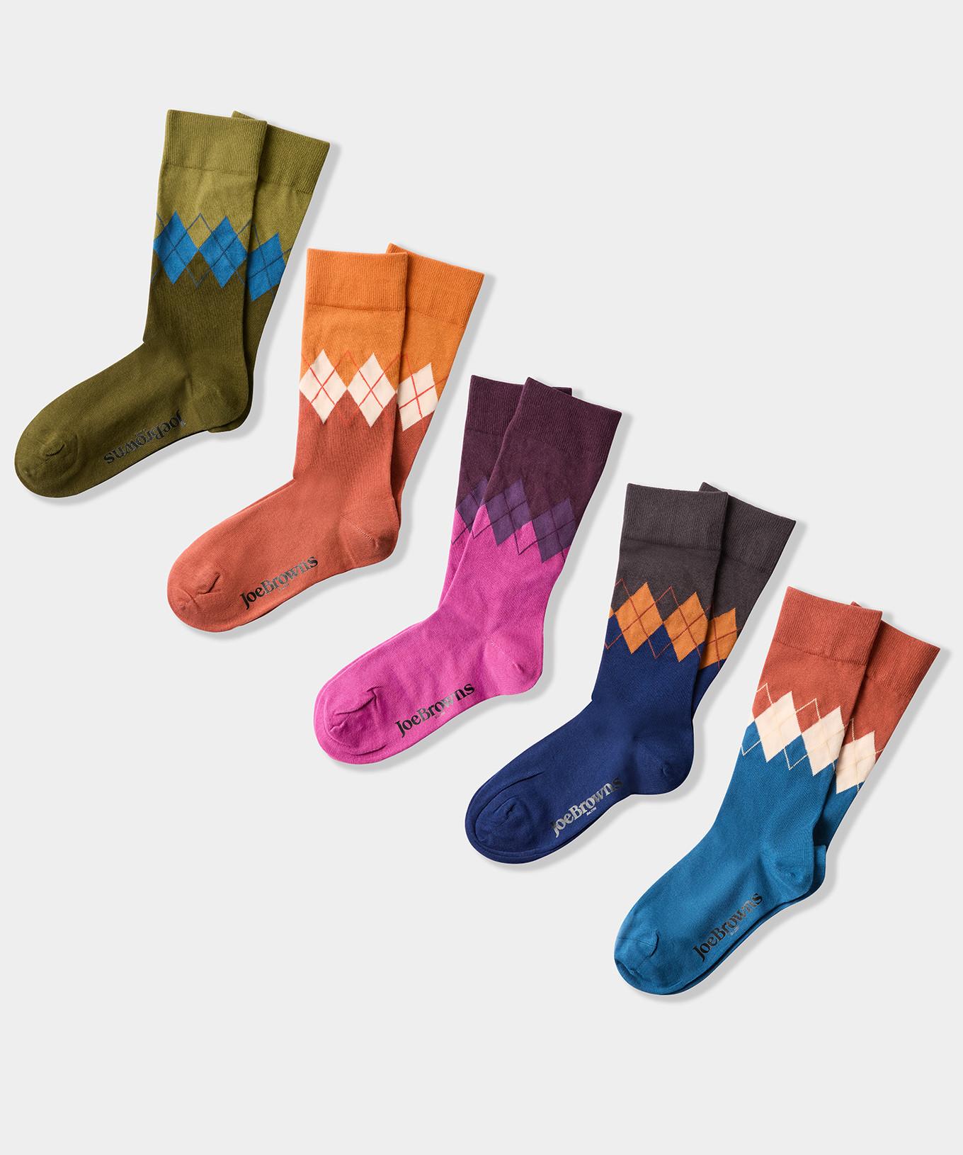 Joe Browns socken mit klassischem Argyle-Muster im 5er-Pack