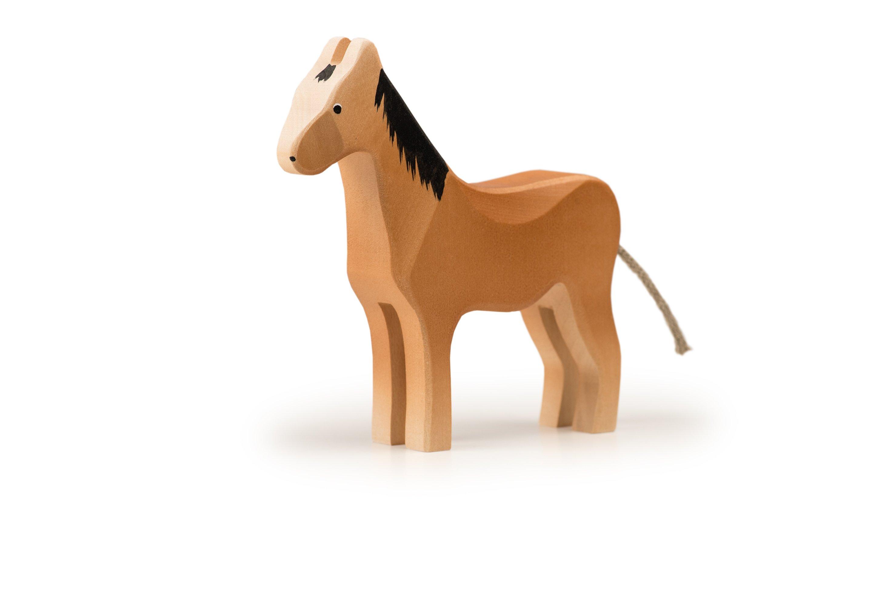 Trauffer Holztier Pferd stehend gross