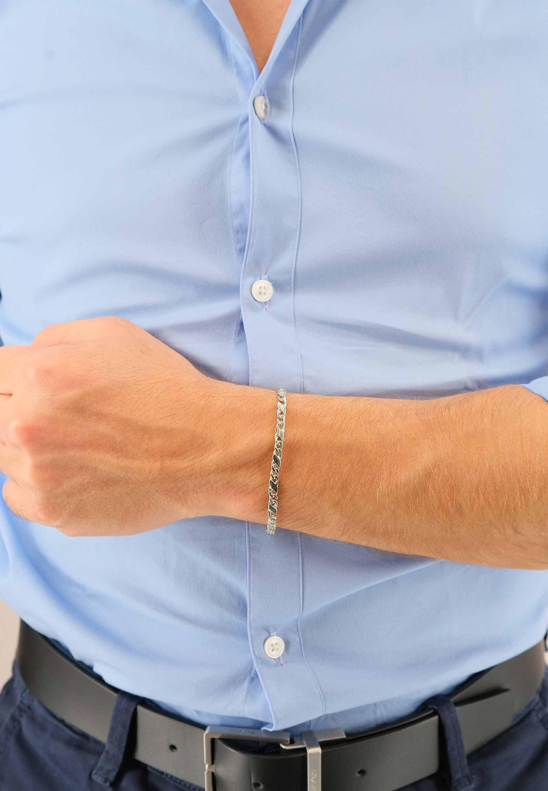 MUAU Schmuck Armband Carrera Weissgold 750, 19cm, 4mm