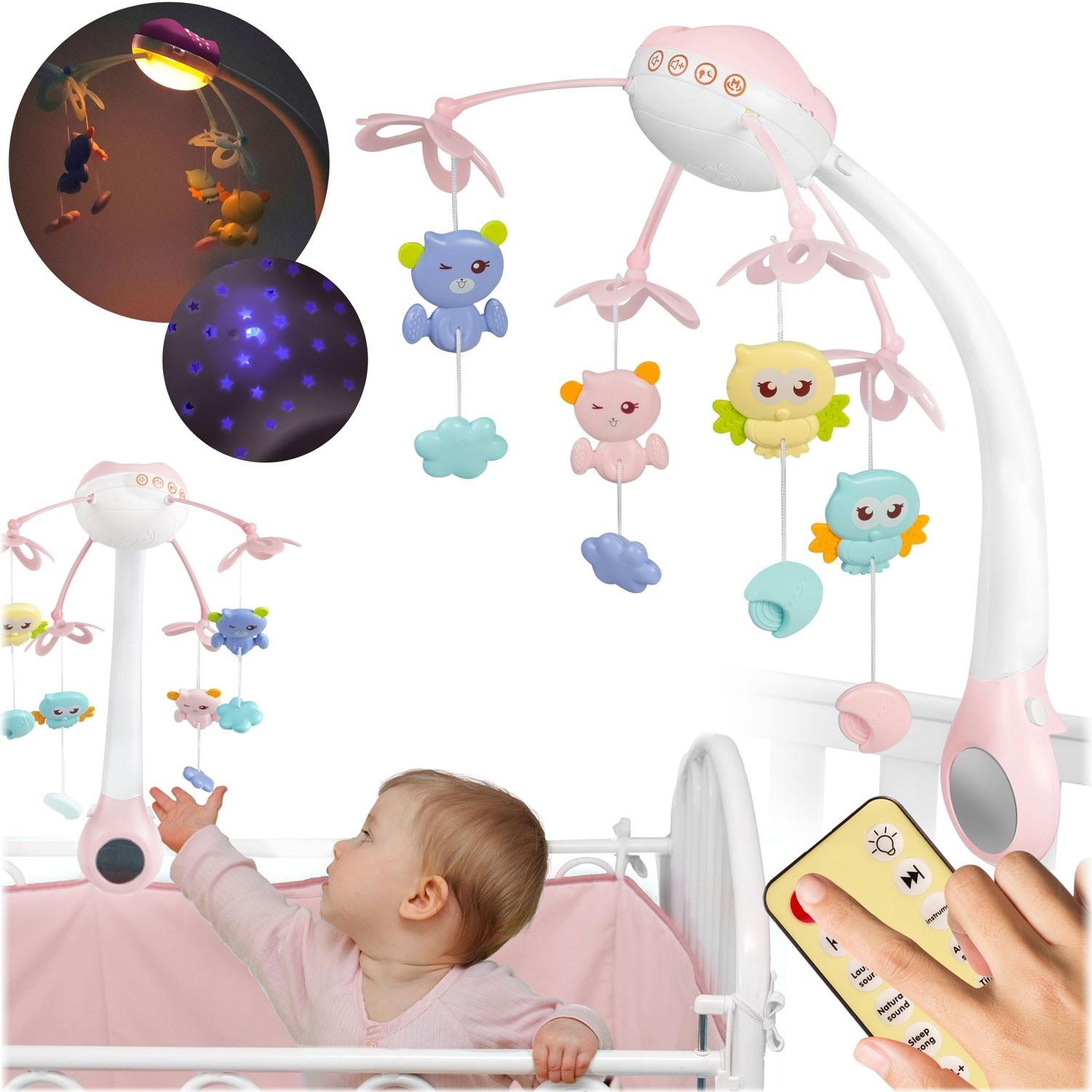 B2X Spieluhr mit Projektor für Kinderbett RK-813 rosa