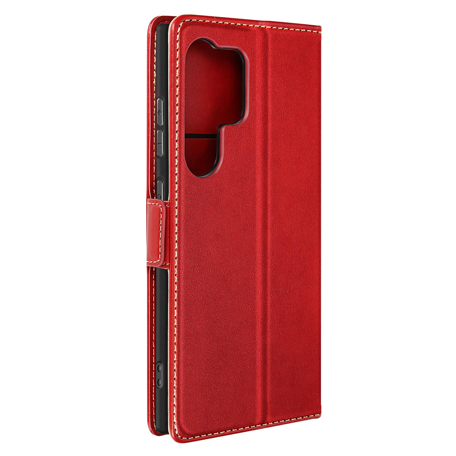 Avizar Samsung S24 Ultra Wallet Hülle Rot