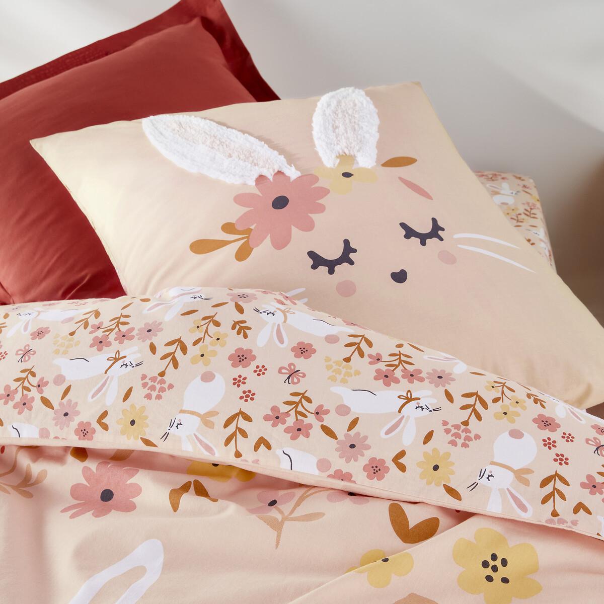 La Redoute Intérieurs Duvetbezug Lapin fleuri aus Bio-Baumwolle