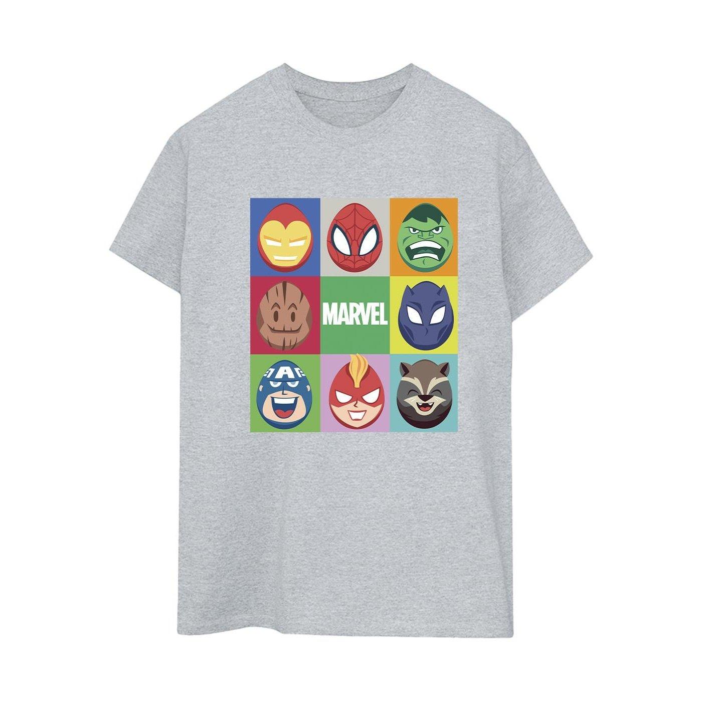 MARVEL Character Faces Print T-Shirt