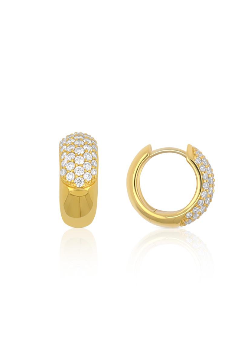 MUAU Schmuck Creolen Gelbgold 750 Brillanten 0.83ct. Scharnier 13.5x5.7mm