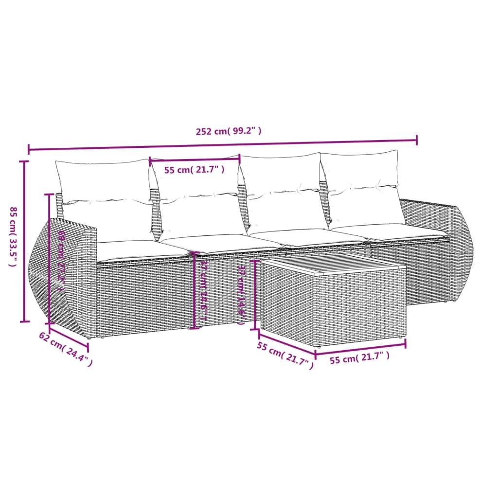 VidaXL Garten sofagarnitur poly-rattan