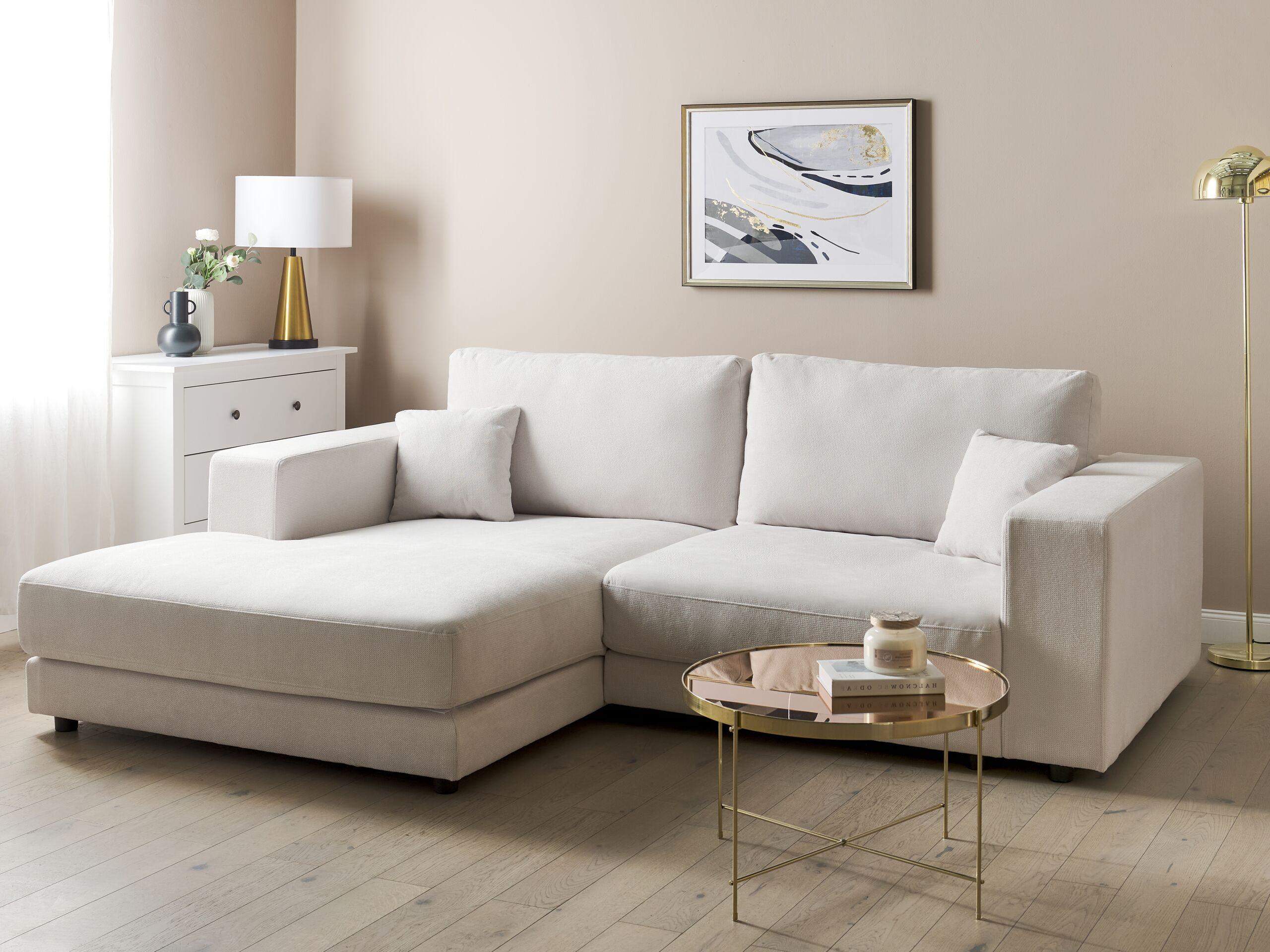 Beliani Ecksofa aus Polyester Skandinavisch LOFOTEN