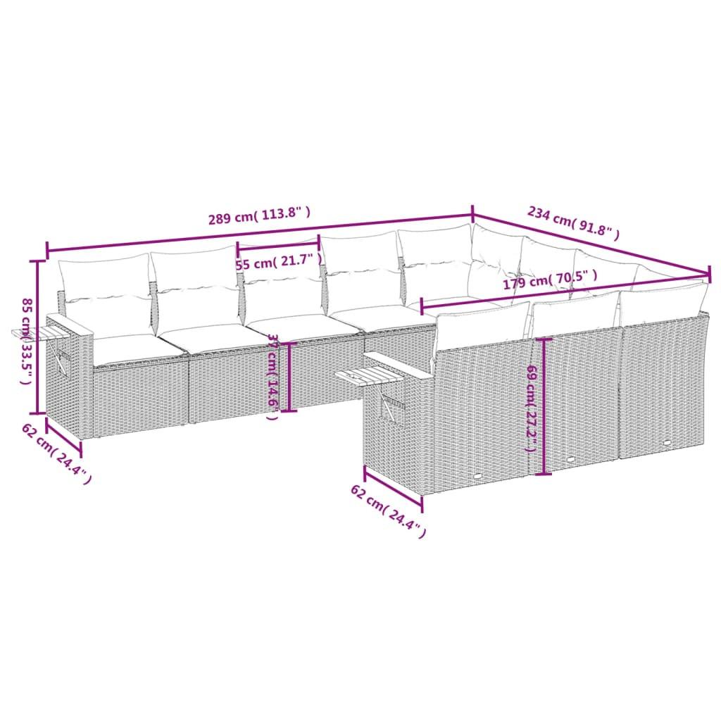 VidaXL Garten sofagarnitur poly-rattan