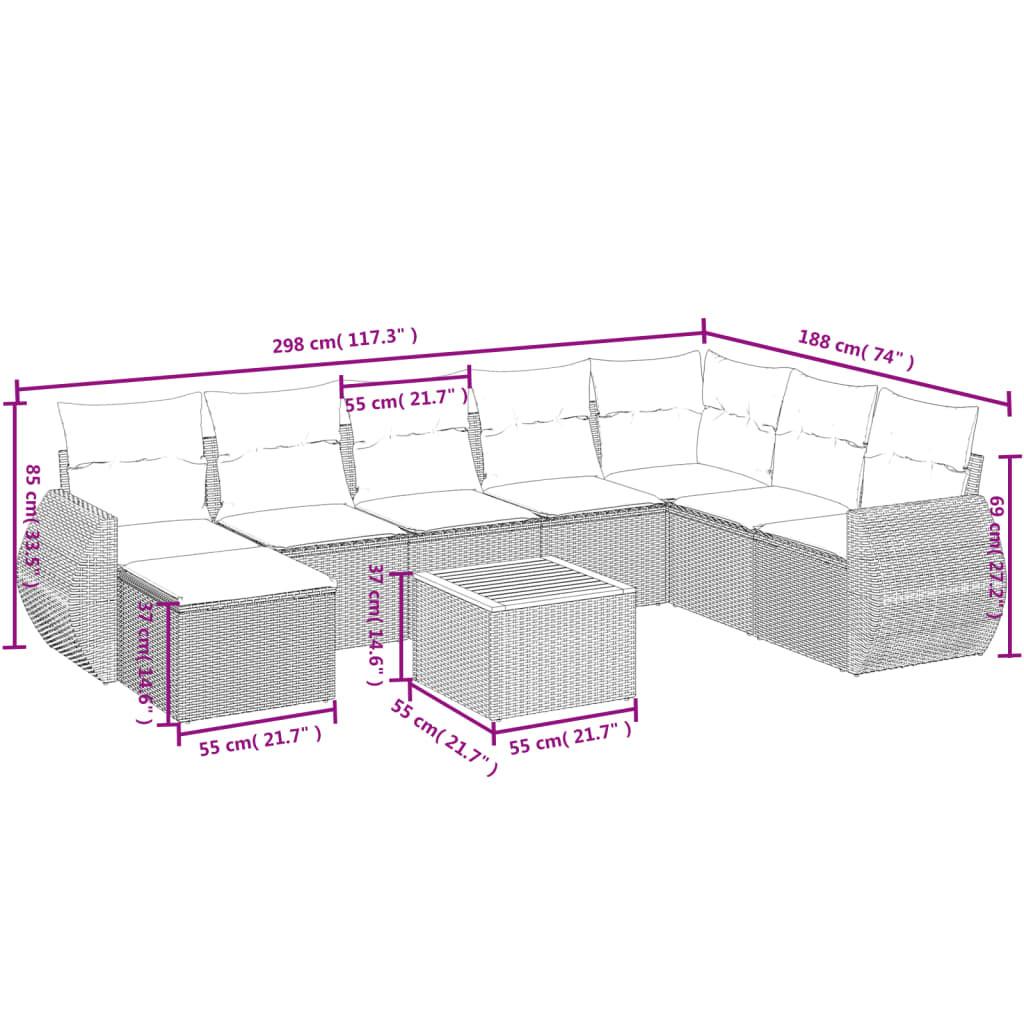 VidaXL Garten sofagarnitur poly-rattan
