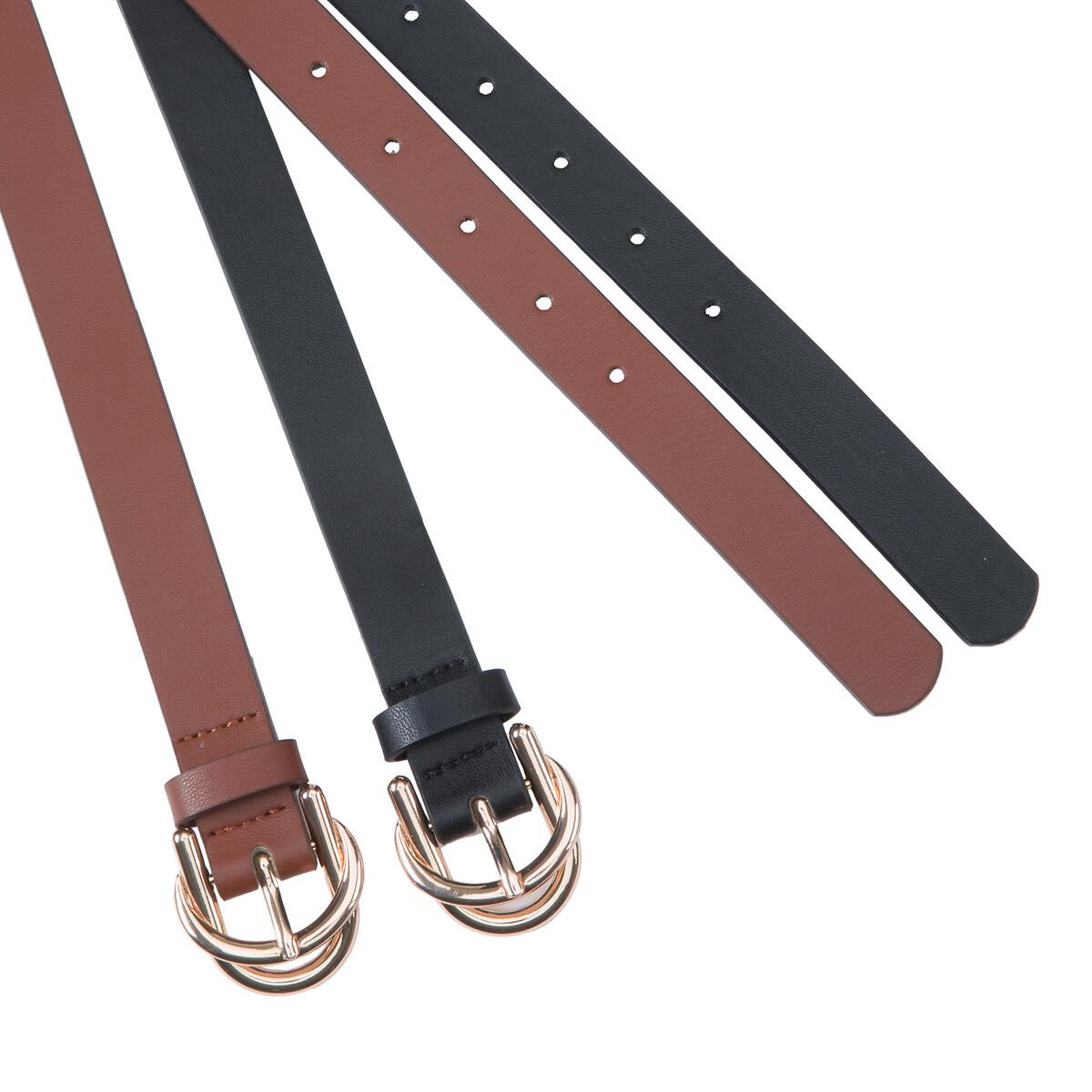 La Redoute Collections 2er-Pack Gürtel mit Doppelschnalle