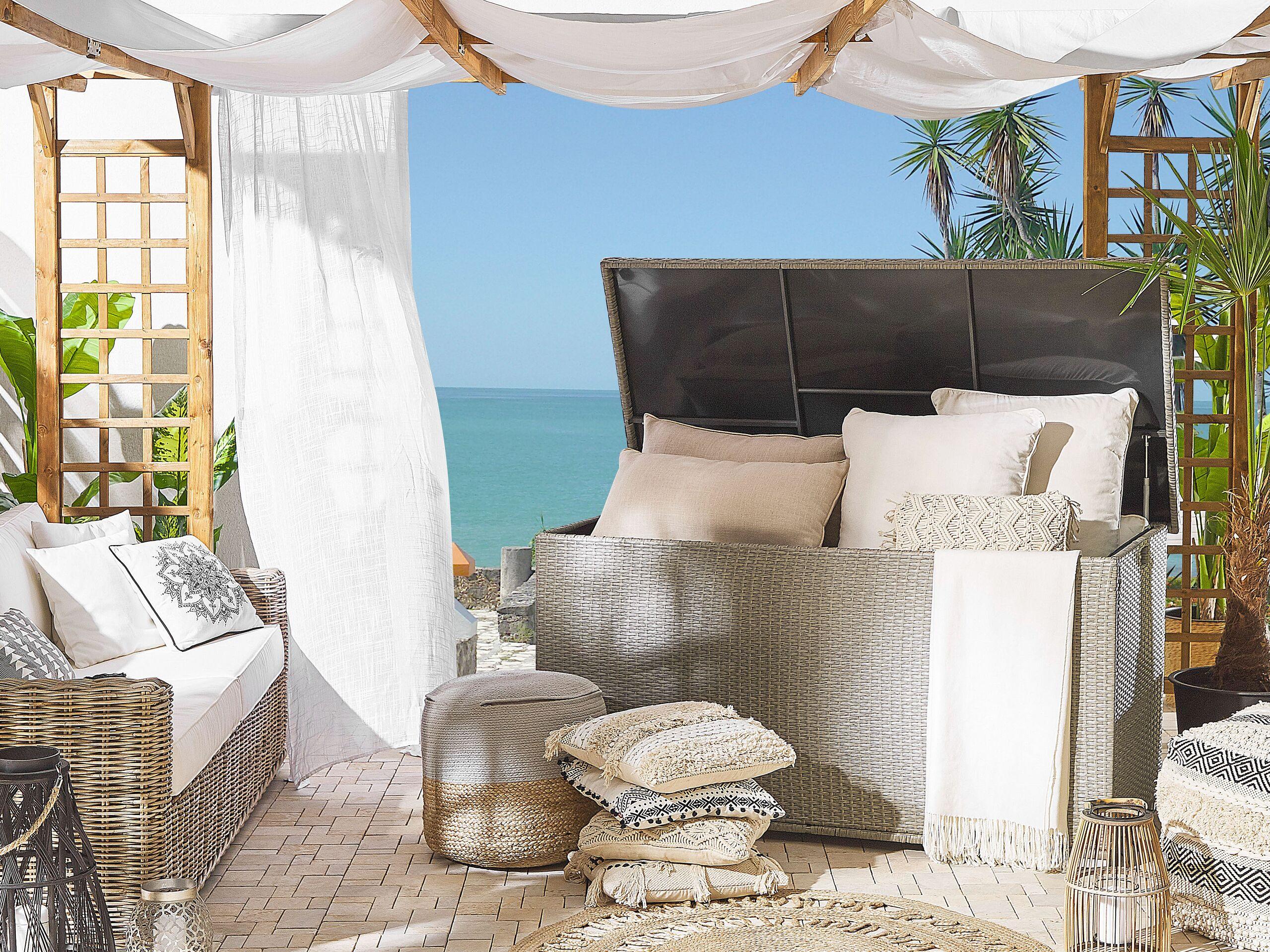 Beliani Aufbewahrungsbox aus PE Rattan Boho MODENA