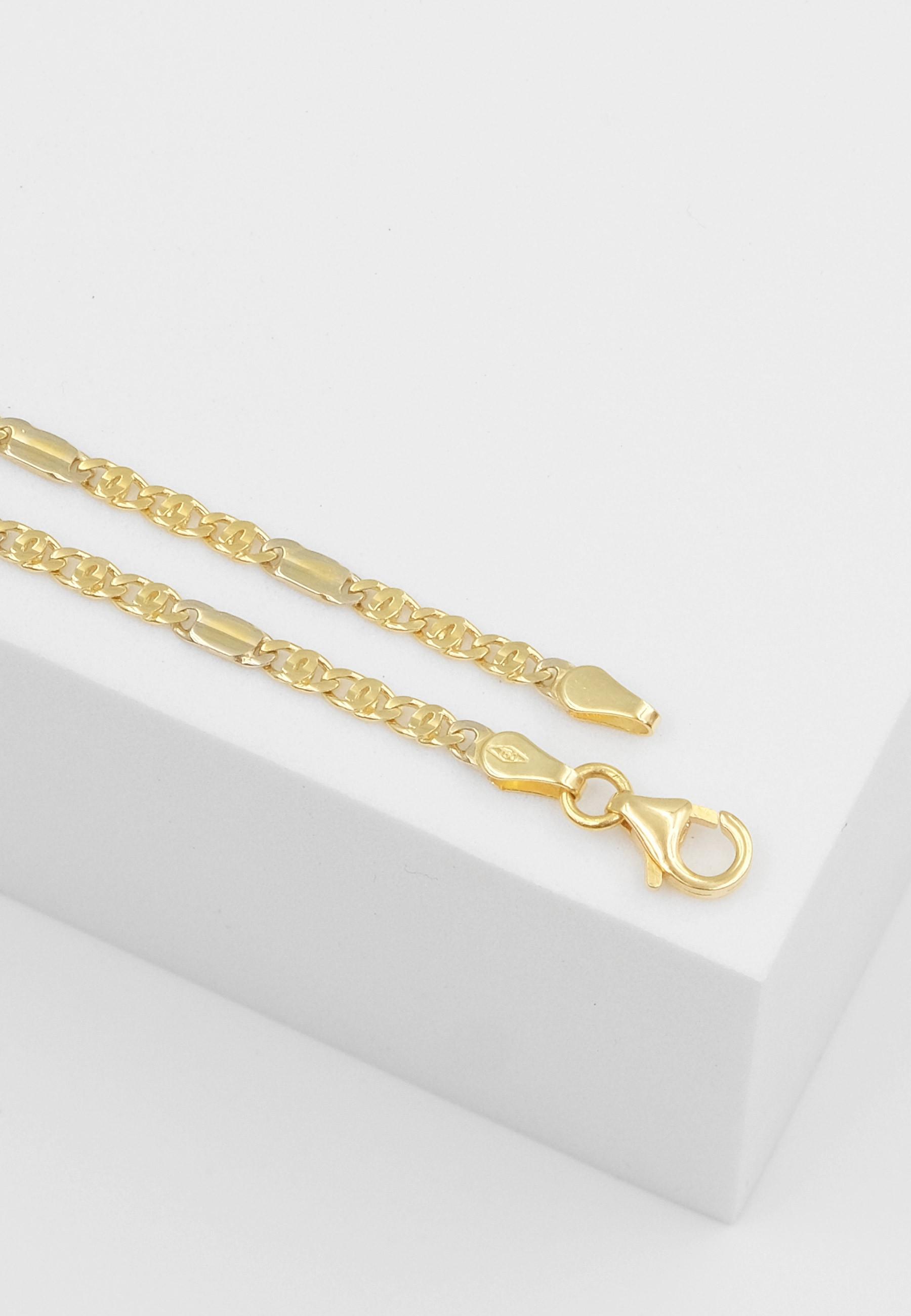 MUAU Schmuck Collier Fantasie Bicolor Gelb-/Weissgold 750, 2.5mm, 42cm