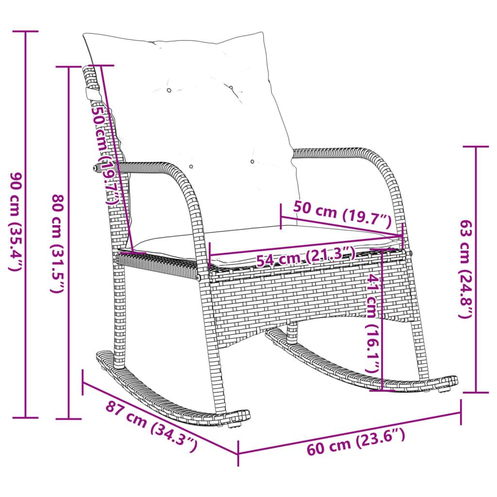 VidaXL Garten-schaukelstuhl poly-rattan
