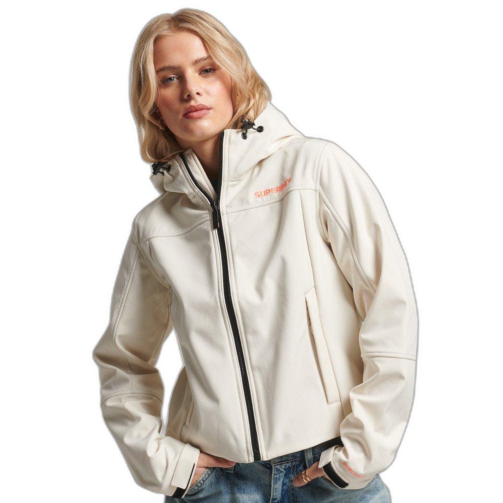 Superdry damen softshe-wasserproofjacke mit kapuze code trekker