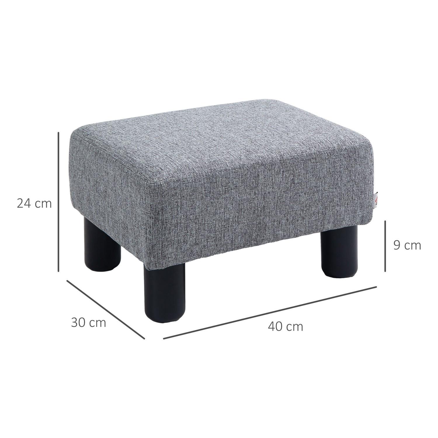 Northio Fußhocker, Sitzhocker, Rechteckiger Ottoman, Fußstütze Aus Leinen, Polsterhocker Bis 150 Kg Belastbar, Für Wohnzimmer, Flur, Grau