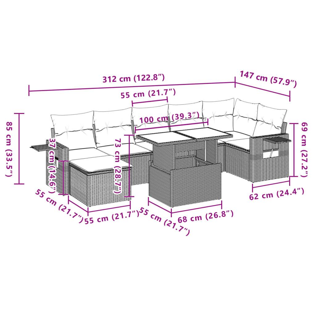 VidaXL Garten sofagarnitur poly-rattan