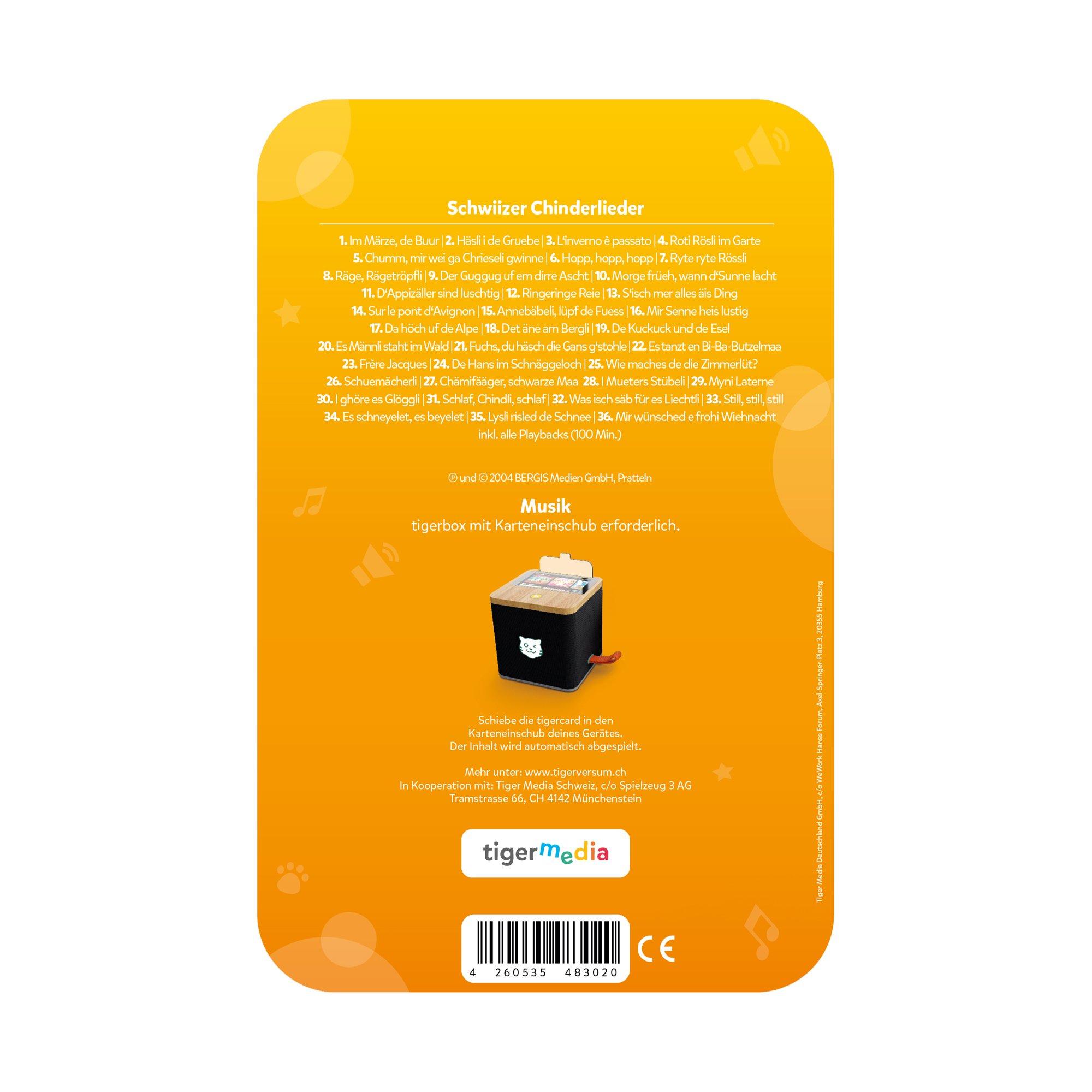 Tigermedia Tigercard Schwiizer Chinderlieder, Deutsch