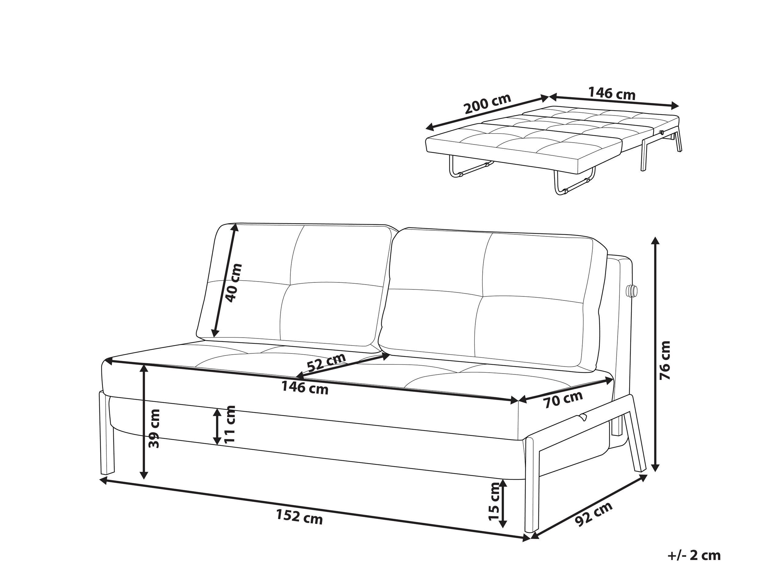 Beliani Schlafsofa aus Polyester Retro EDLAND