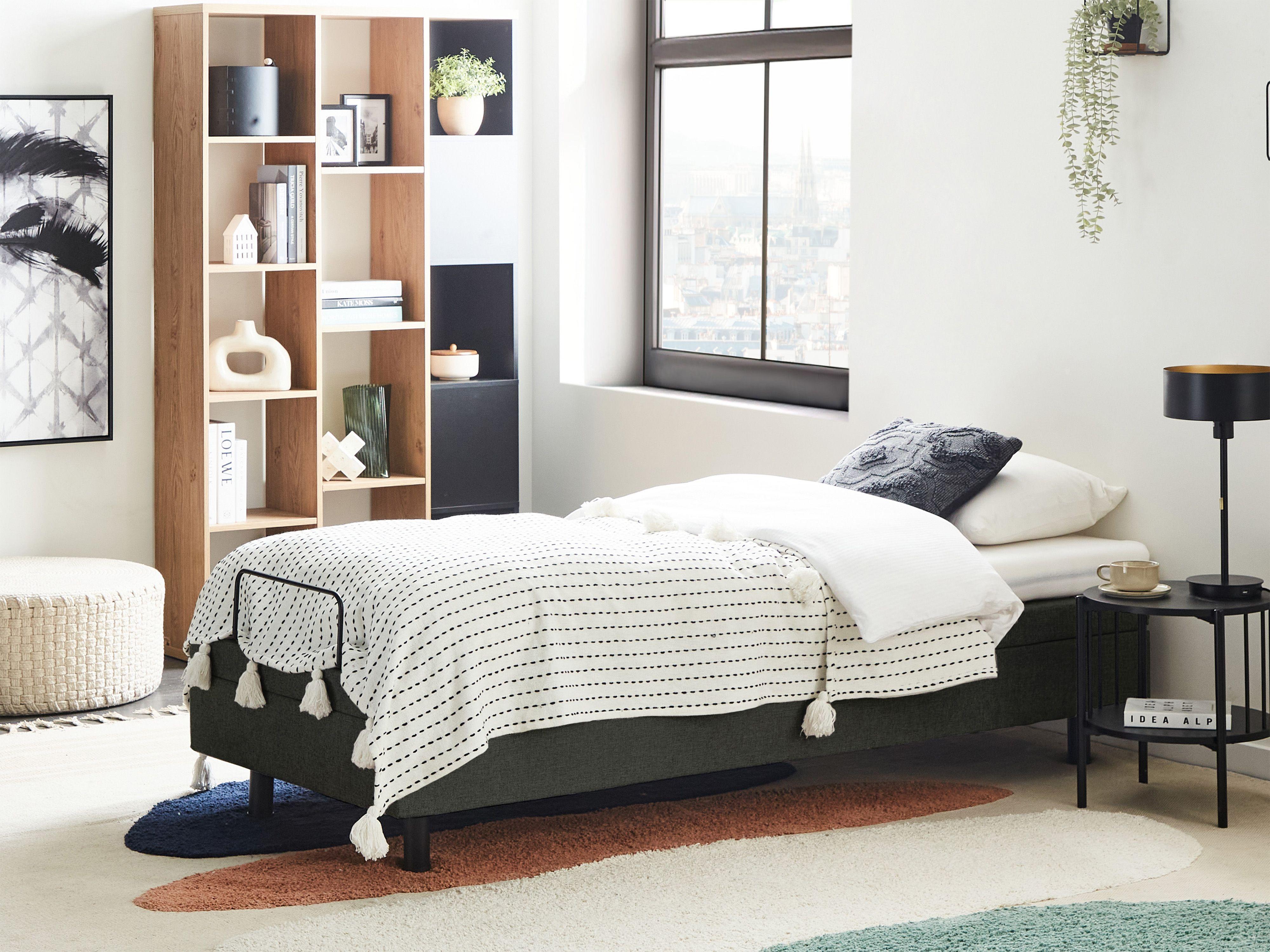 Beliani Verstellbares Bett ohne Kopfteil aus Polyester Modern DUKE II