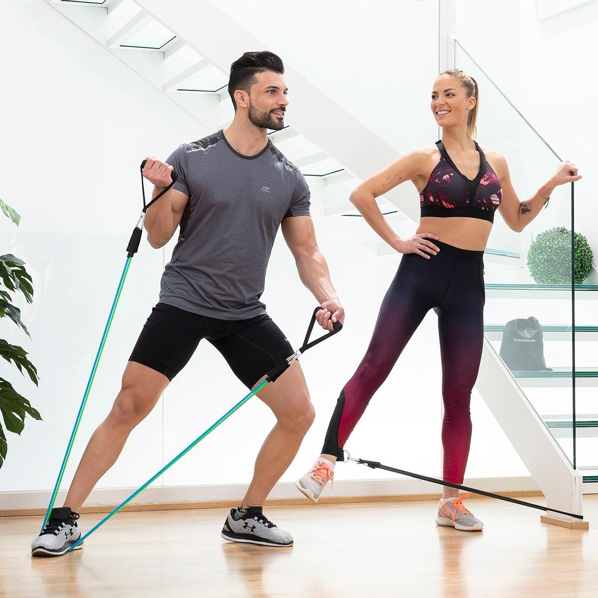 InnovaGoods Satz regulierbaren Stretchbändern mit Accessoires und Übungsleitfaden Tribainer InnovaGoods (3er Pack)