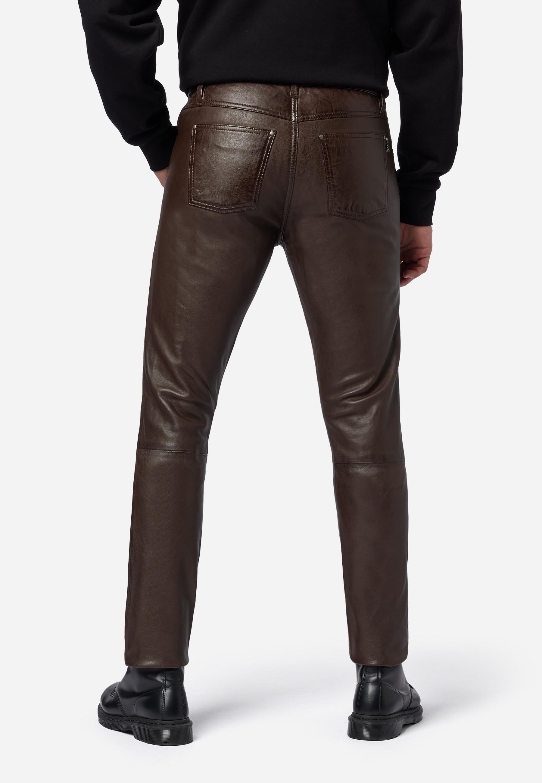 RICANO Slim Fit 5-Pocket Lamm Lederhose