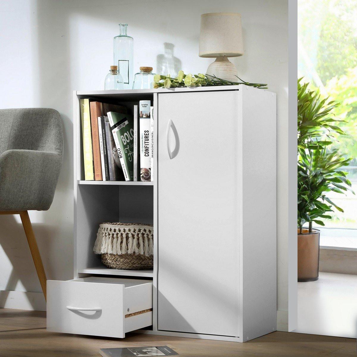 Calicosy Schrank mit 2 Fächern, 1 Schublade und 1 Tür