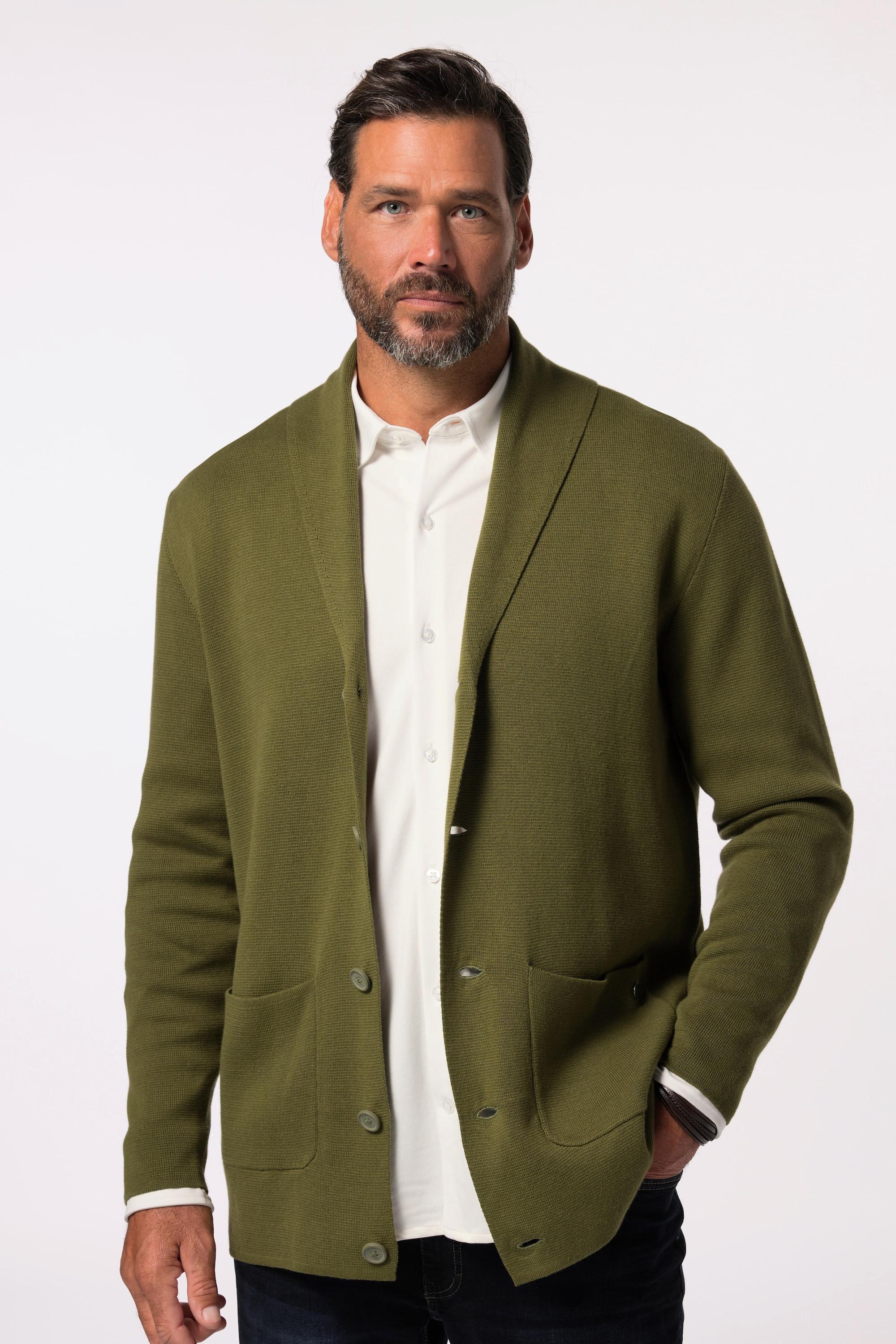 JP1880 Strickjacke, CashmereTouch, Schalkragen, bis 7 XL