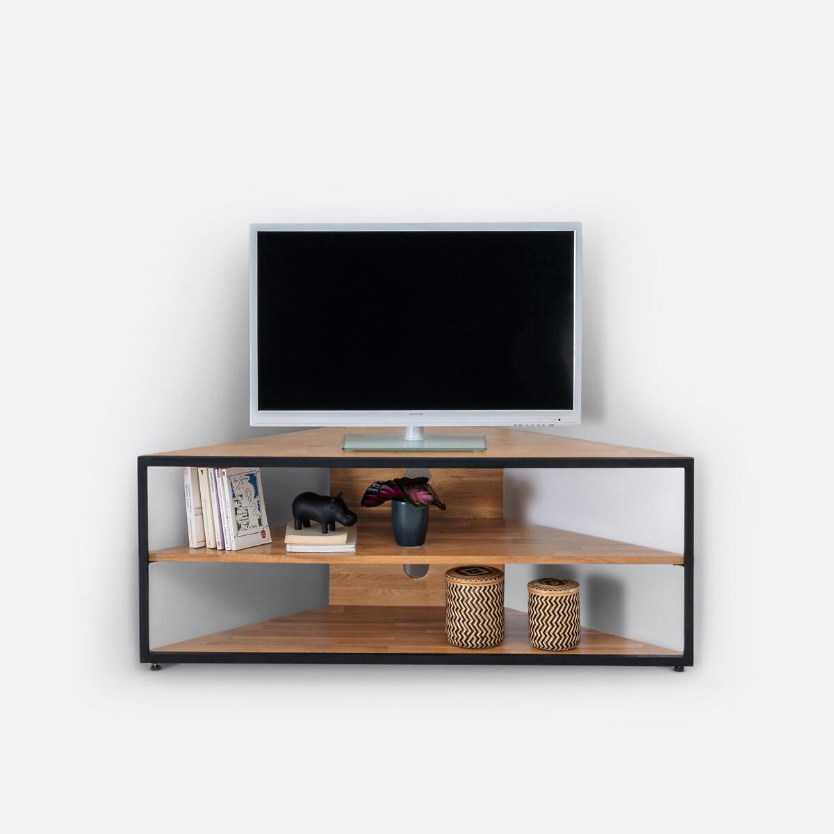 La Redoute Intérieurs TV-Eckschrank aus massiver Eiche und Metall