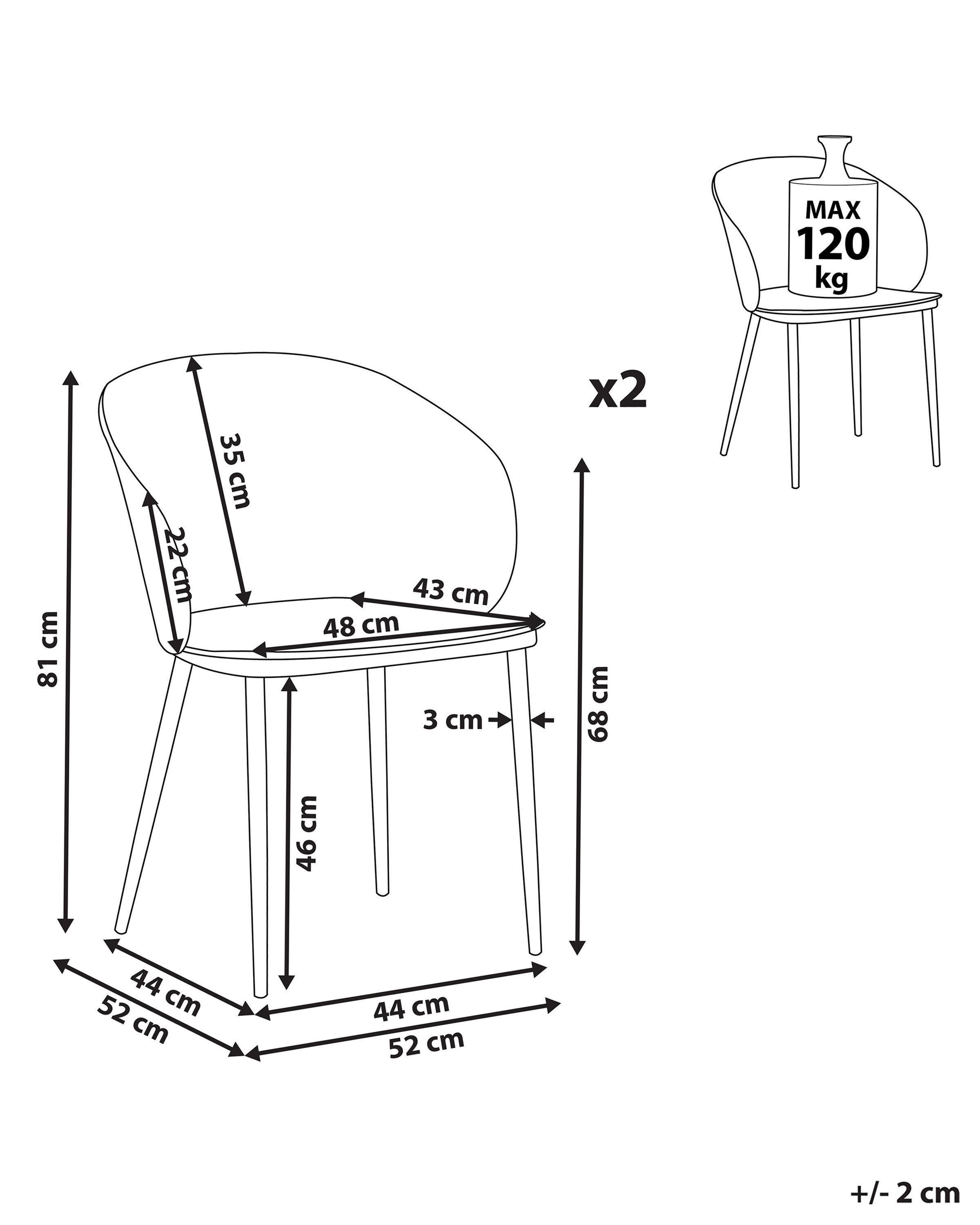 Beliani Esszimmerstuhl 2er Set aus Kunststoff Modern BLAYKEE