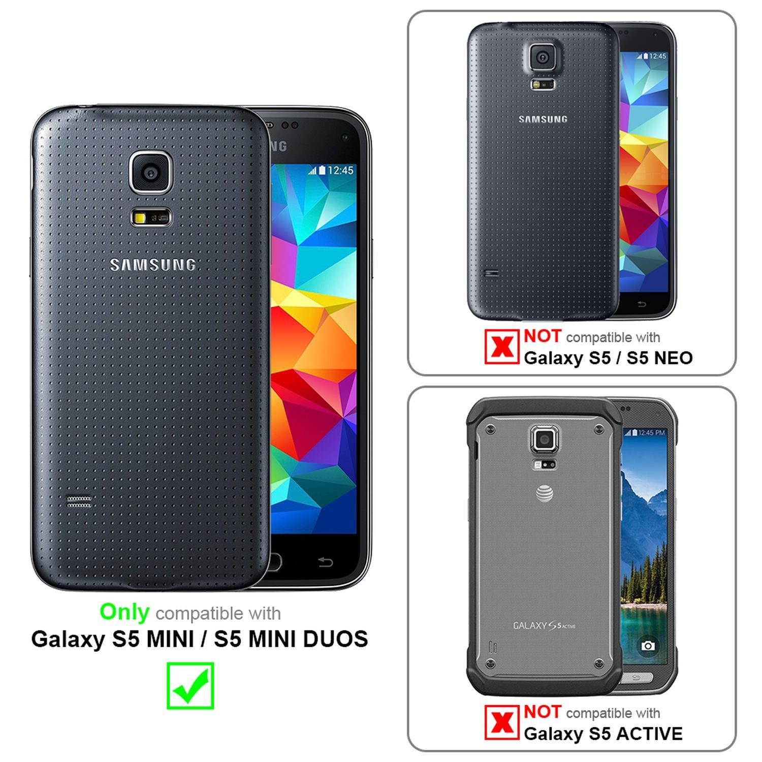 Cadorabo Hülle für Samsung Galaxy S5 MINI / S5 MINI DUOS Magnetverschluss, 2 Sichtfenstern