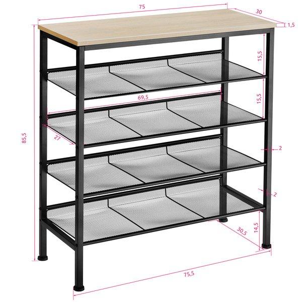 Tectake Schuhregal Bournemouth 75,5x30,5x85,5cm
