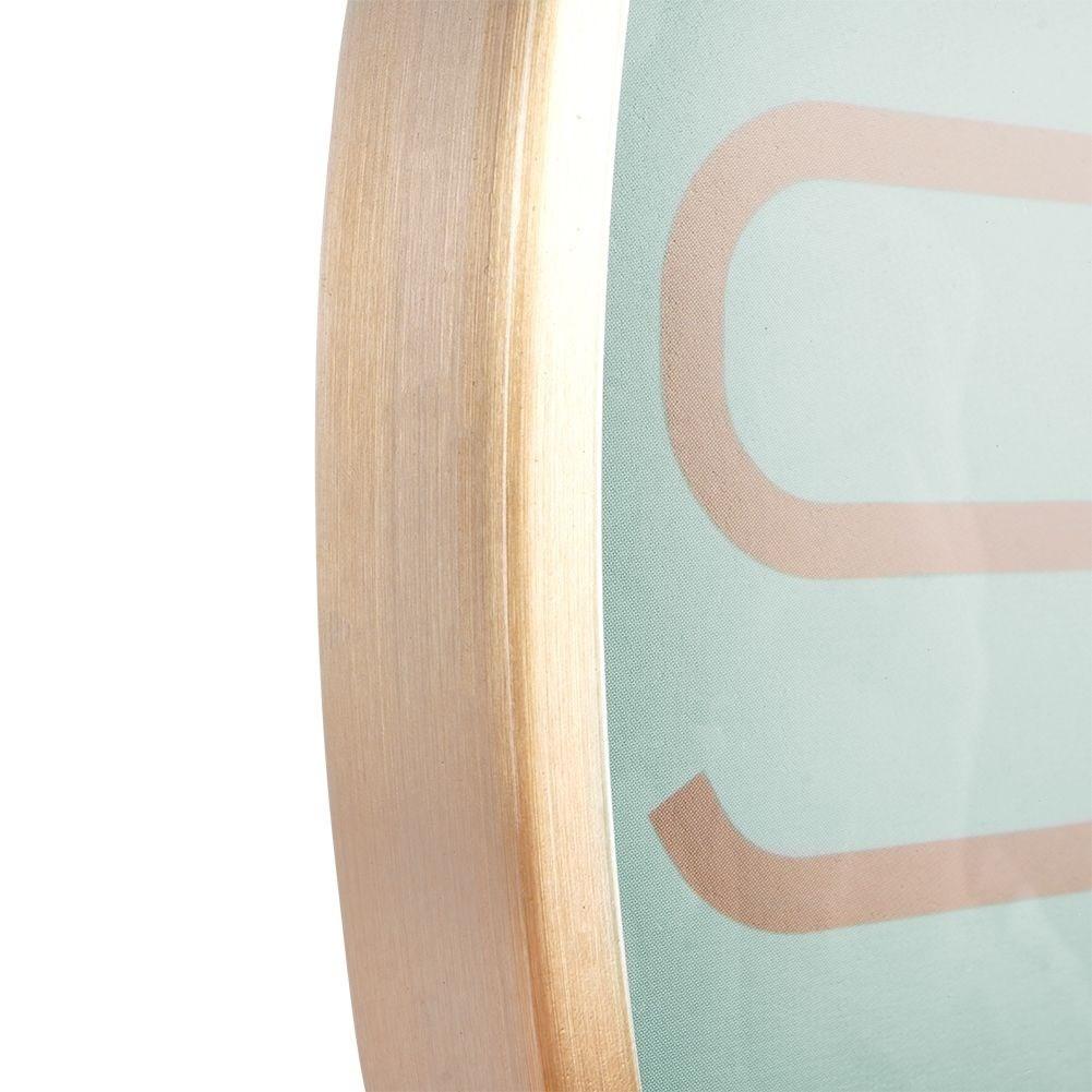 B2X Klassische Wanduhr 30 cm mit goldenen Zeigern und mintfarbenem Zifferblatt