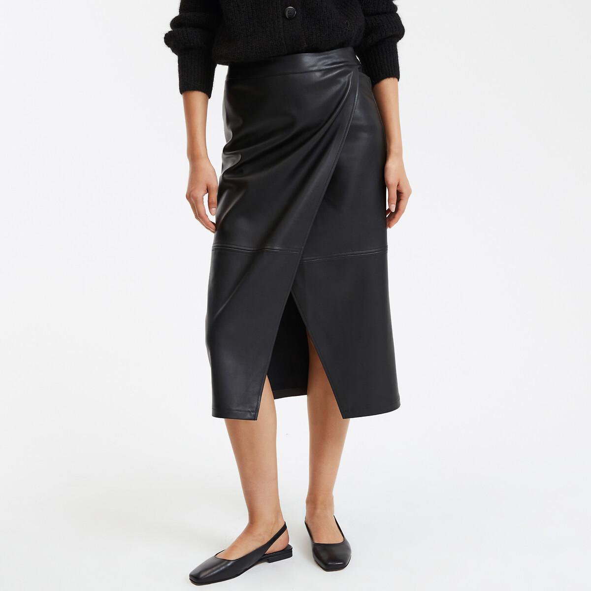 La Redoute Collections Gerader Rock aus Lederimitat