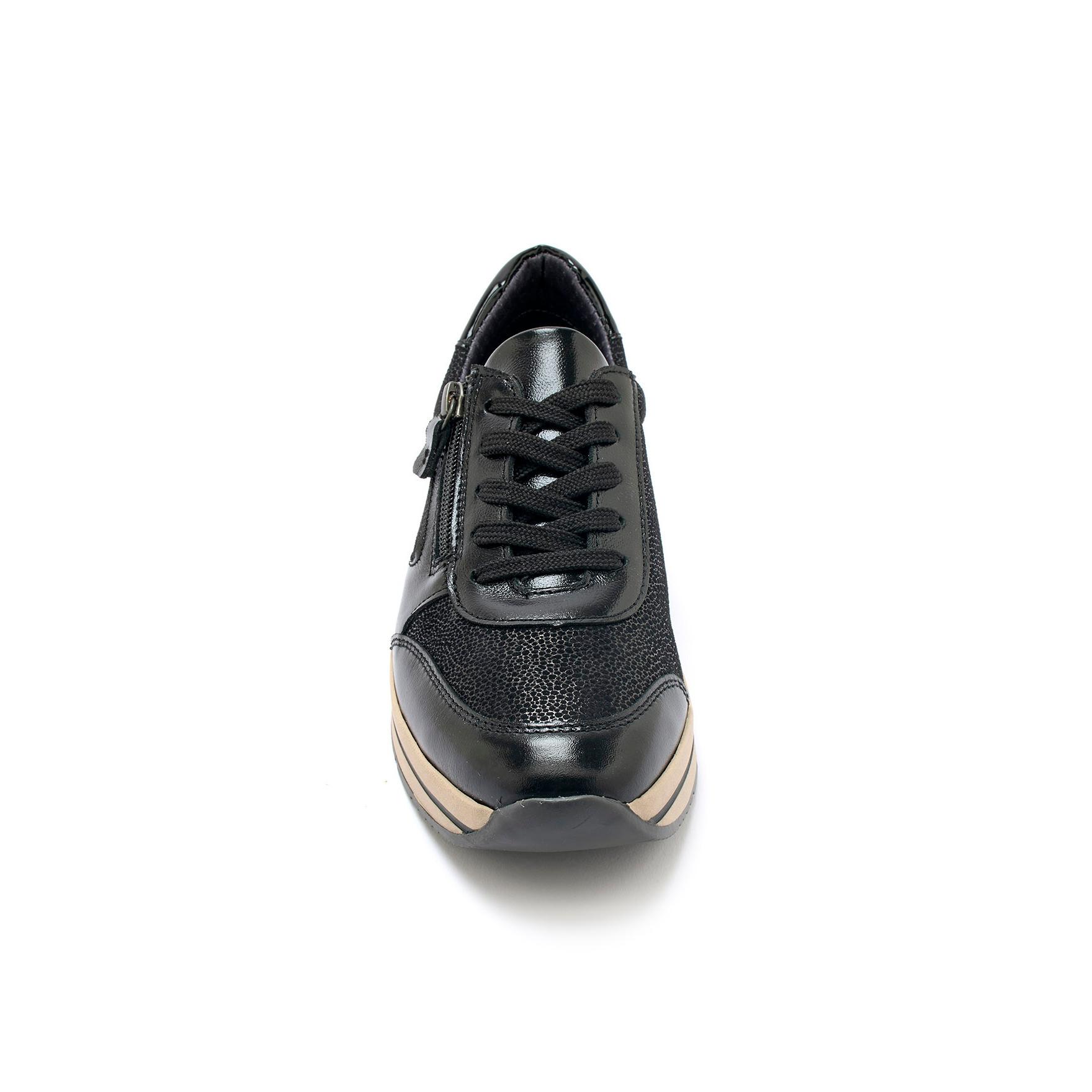 Pédiconfort damen sneakers mit reißverschluss und schnürsenkeln