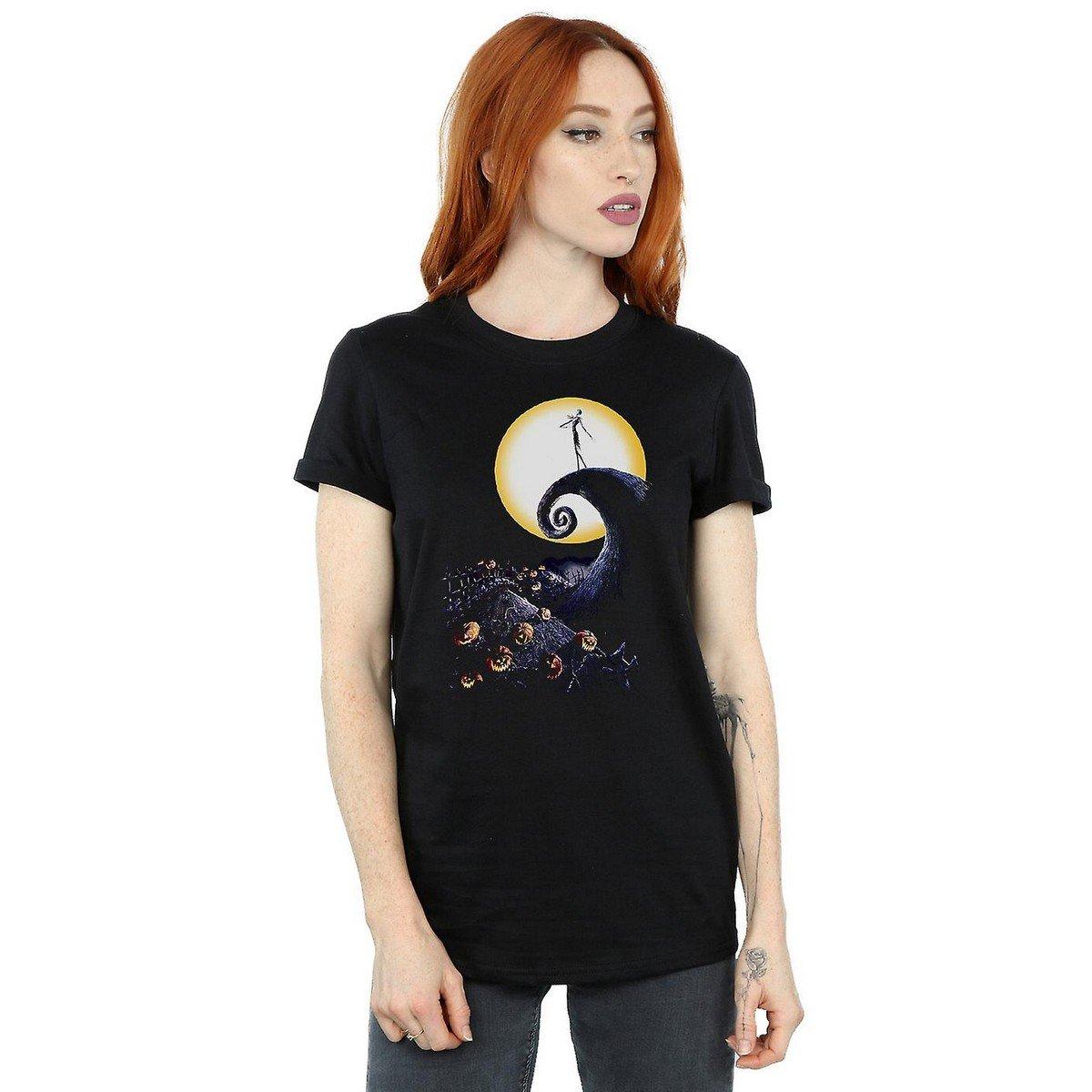 Nightmare Before Christmas Cemetery Print Kurzarm T-Shirt